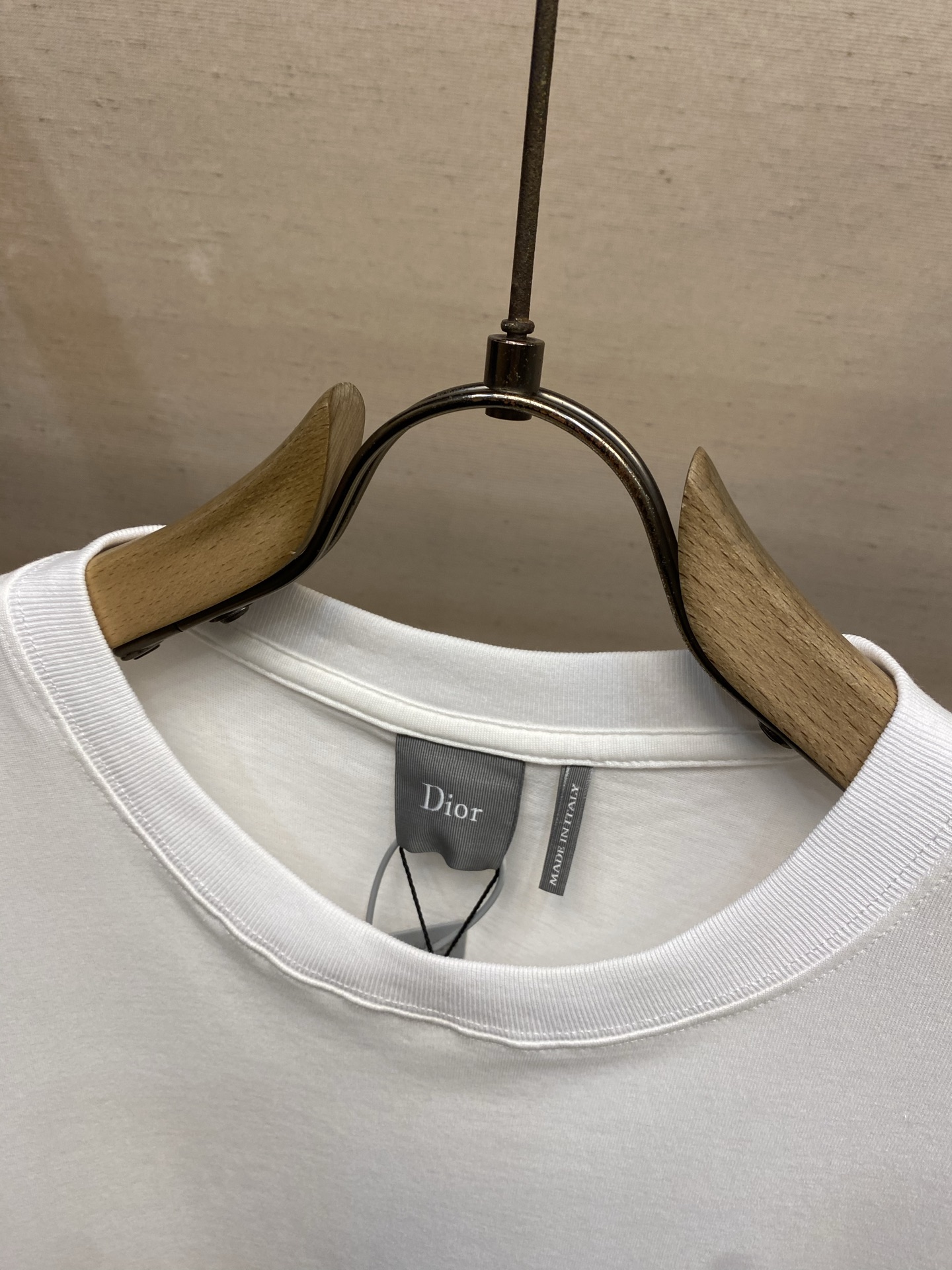 🌟🌟Dior ，棉质平纹针织圆领小马刺绣短袖T恤正品7500购入 40支双纱爽棉200克 1*1双纱罗纹