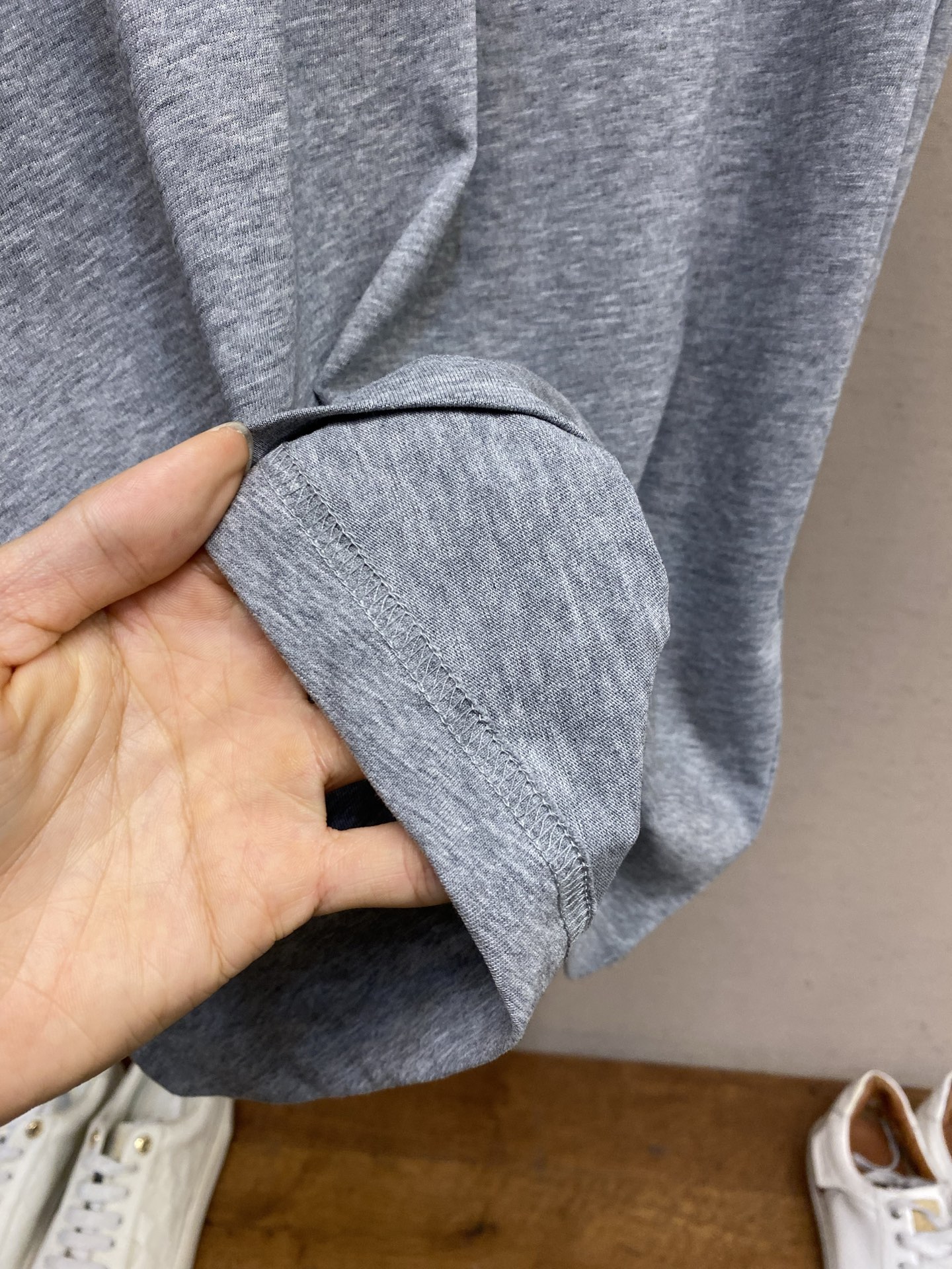 🌟🌟Dior ，棉质平纹针织圆领小马刺绣短袖T恤正品7500购入 40支双纱爽棉200克 1*1双纱罗纹