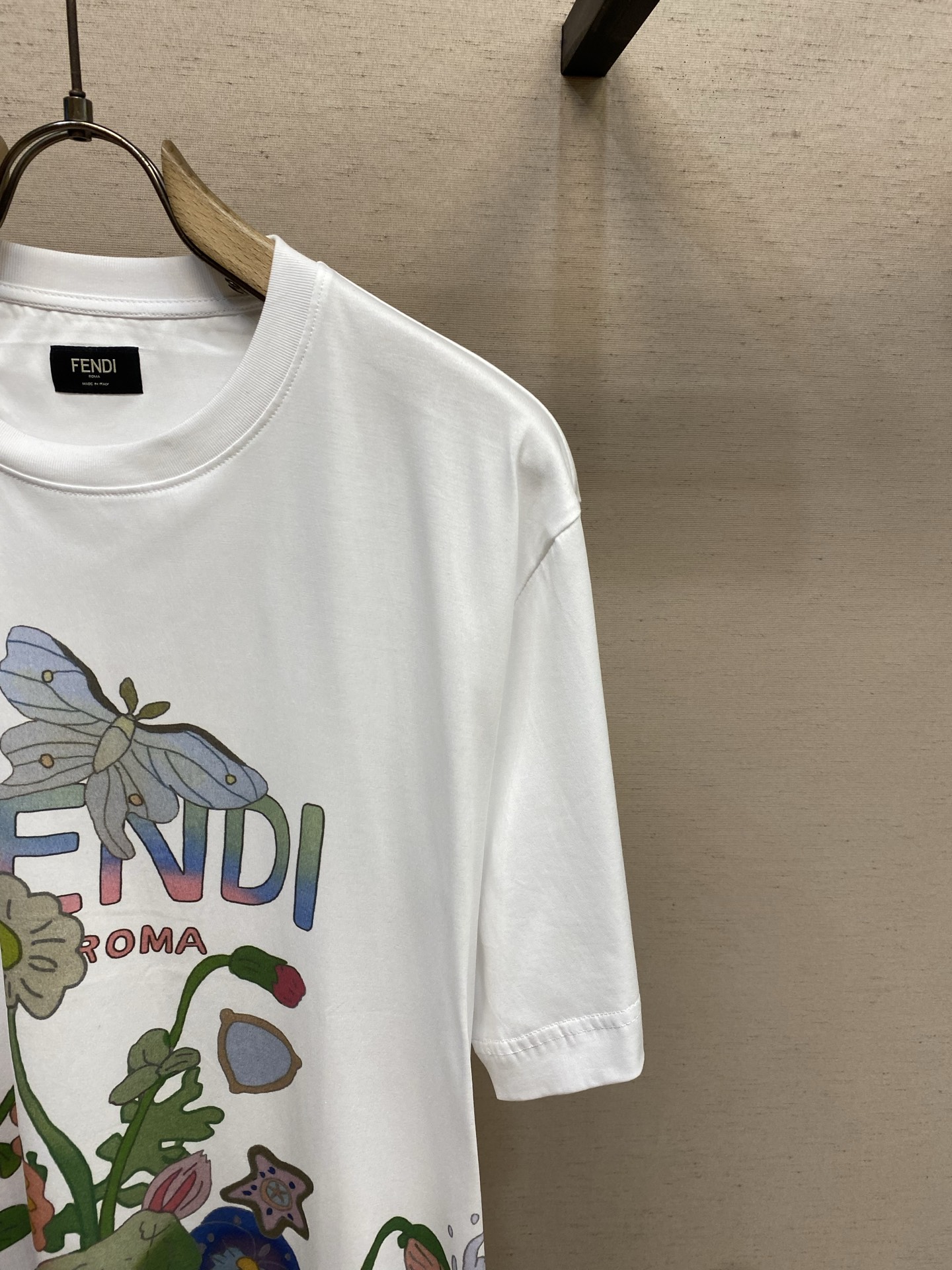 🌟🌟Fendi ，Future拼色印花平纹短袖 正品6700购入开发 60支双股赛尔棉180克 1*1配