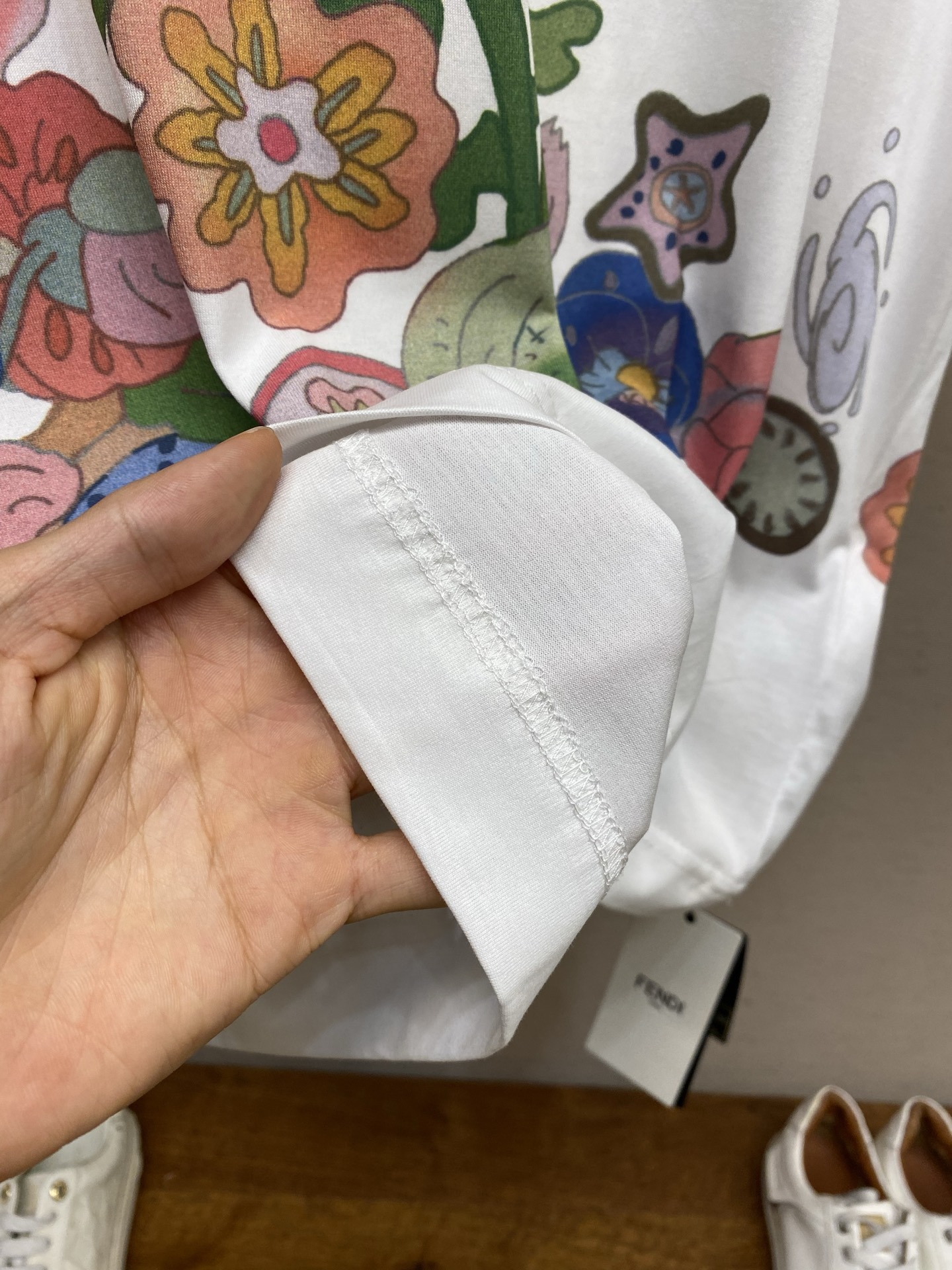 🌟🌟Fendi ，Future拼色印花平纹短袖 正品6700购入开发 60支双股赛尔棉180克 1*1配