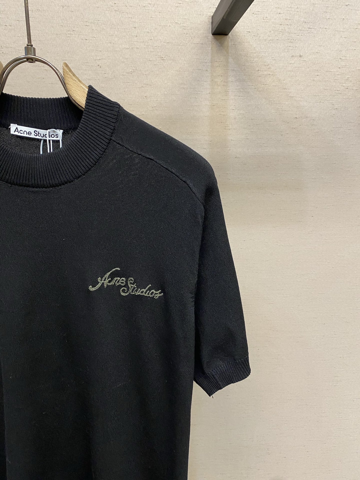 🌟🌟 Acne Studios，26SS刺绣圆领短袖毛衣针织衫 正品4700购入开发 羊毛混纺毛料 进口