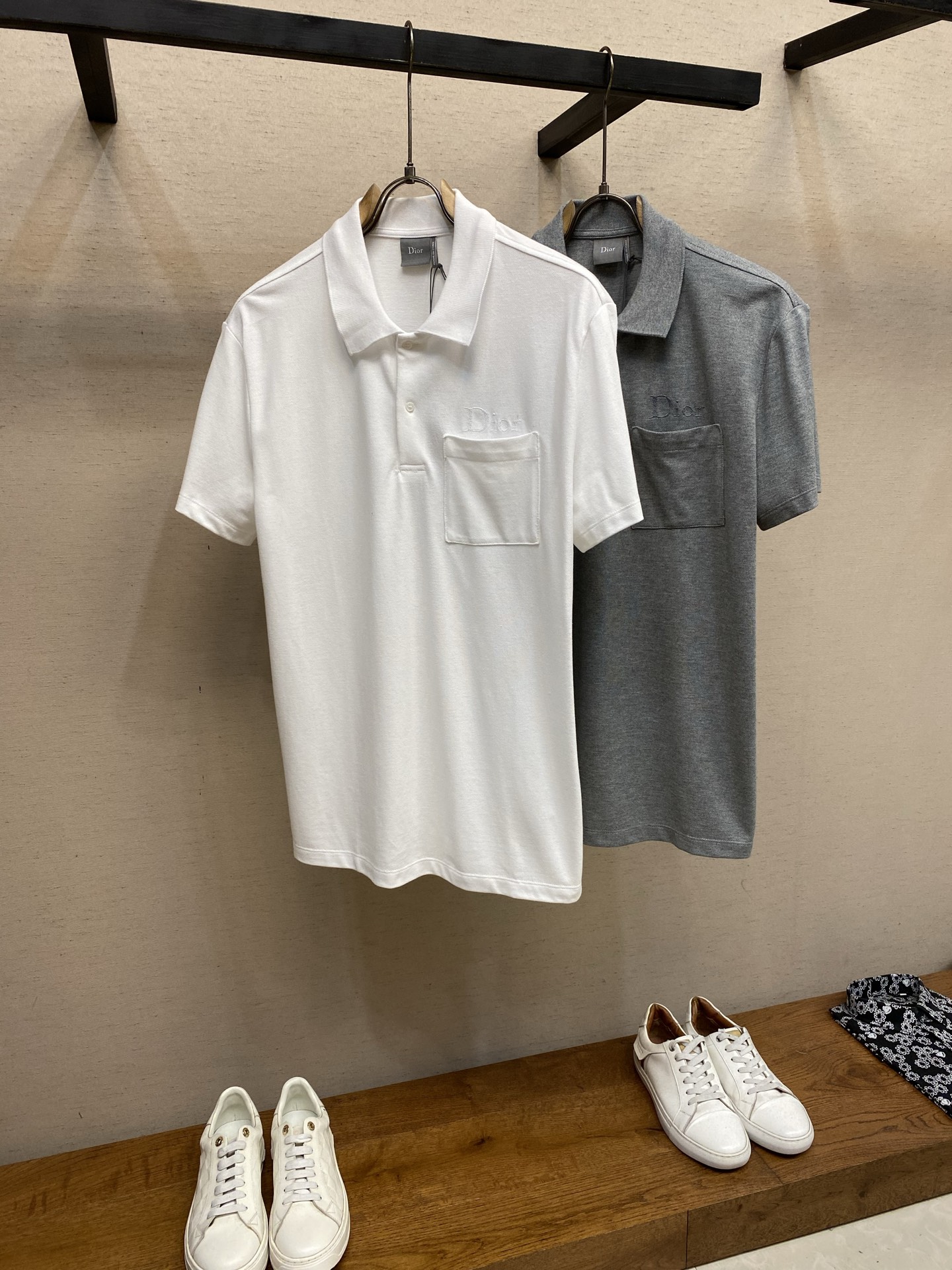 🌟🌟Dior，棉质珠地布刺绣短袖POLO衫 正品7100购入 40支精梳棉珠地布200克 扁机罗纹 进口