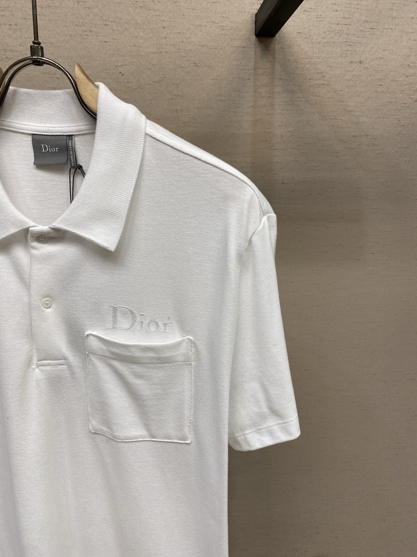 🌟🌟Dior，棉质珠地布刺绣短袖POLO衫 正品7100购入 40支精梳棉珠地布200克 扁机罗纹 进口