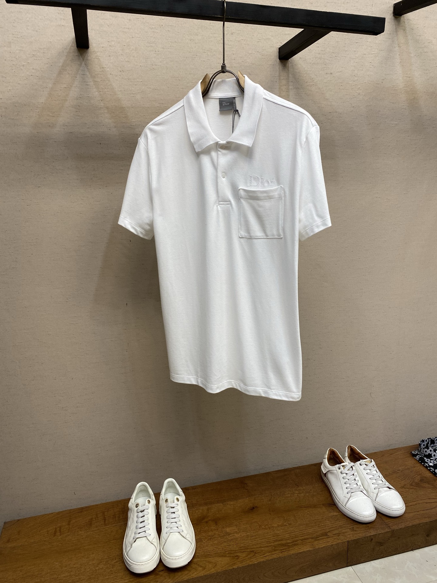 🌟🌟Dior，棉质珠地布刺绣短袖POLO衫 正品7100购入 40支精梳棉珠地布200克 扁机罗纹 进口