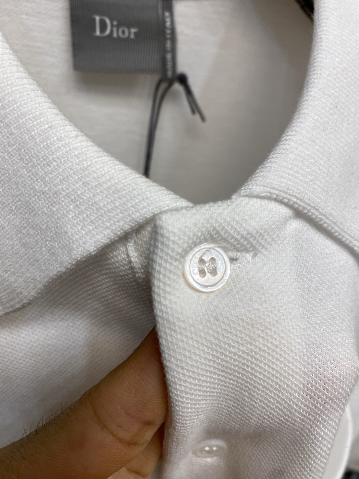 🌟🌟Dior，棉质珠地布刺绣短袖POLO衫 正品7100购入 40支精梳棉珠地布200克 扁机罗纹 进口