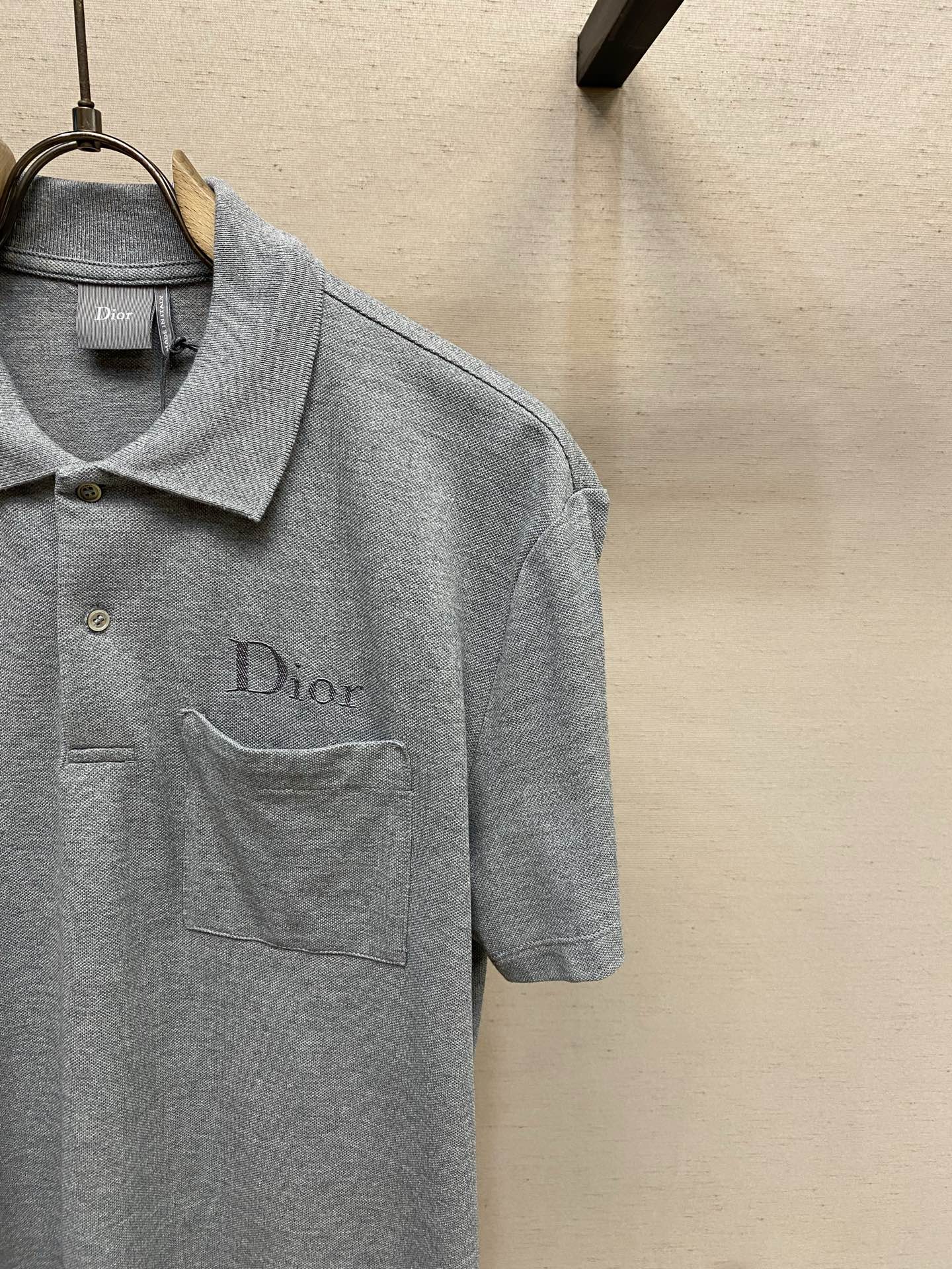 🌟🌟Dior，棉质珠地布刺绣短袖POLO衫 正品7100购入 40支精梳棉珠地布200克 扁机罗纹 进口