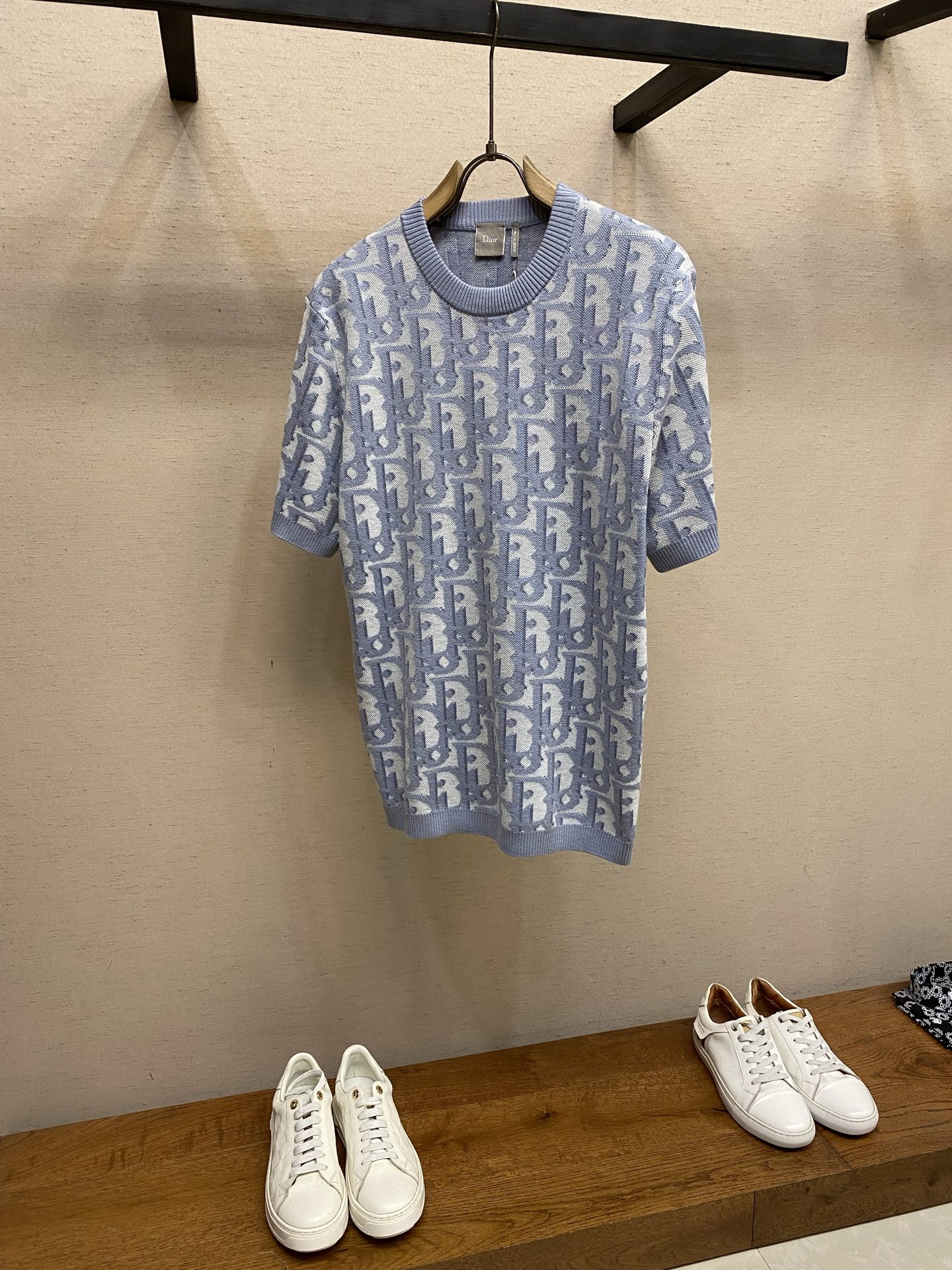 🌟🌟Dior 蓝色棉质混纺面料 Oblique提花圆领衫2026ss迪奥（Christian Dior）