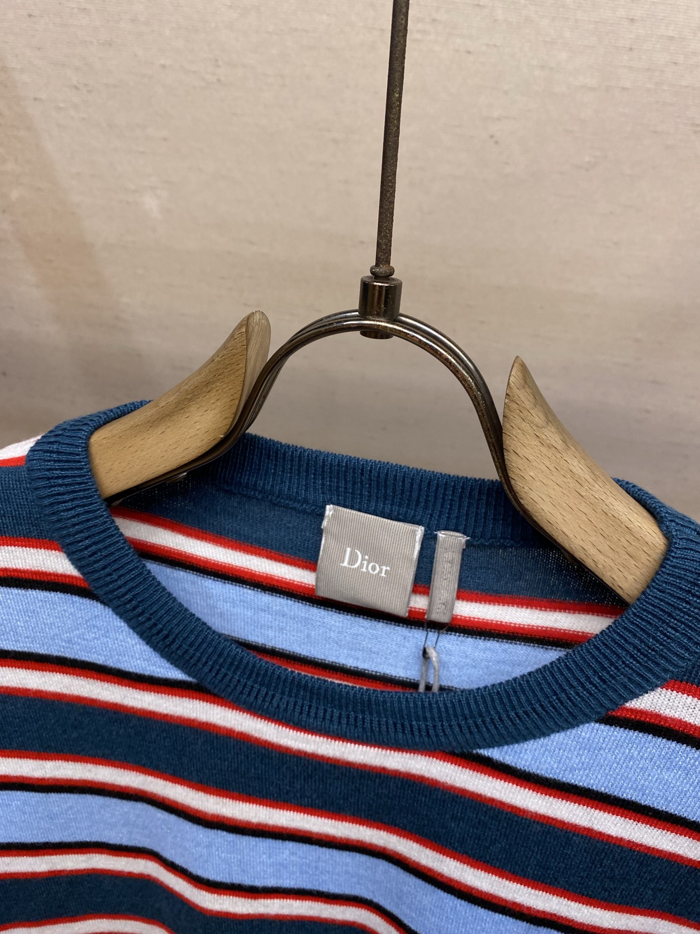 🌟🌟Dior，26ss早春字母刺绣拼色条纹针织圆领长袖尺码：S-XL