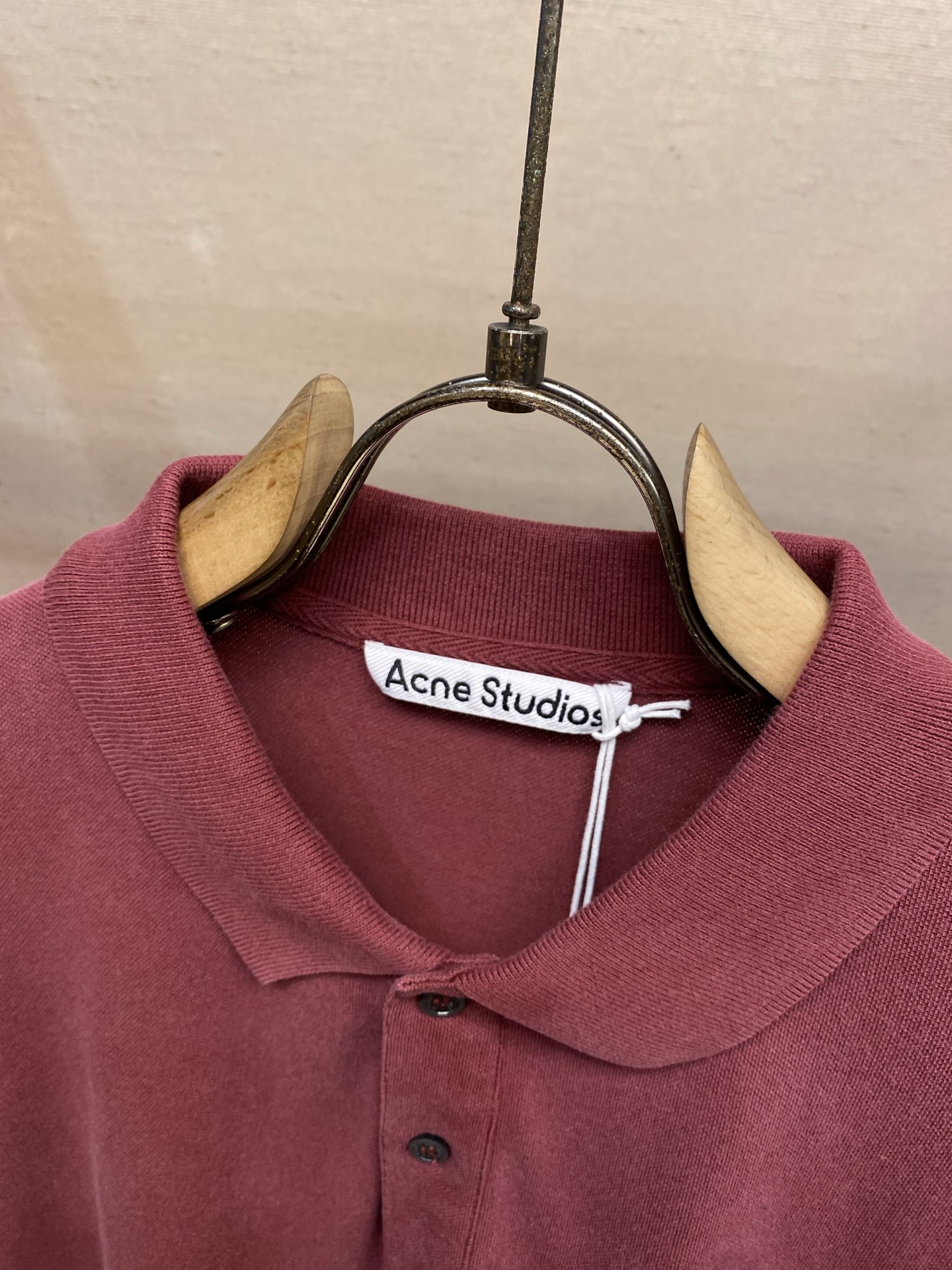 🌟🌟，Acne Studios夏装新款宽松OS版型珠地面料刺绣Polo衫 尺码：S-XL