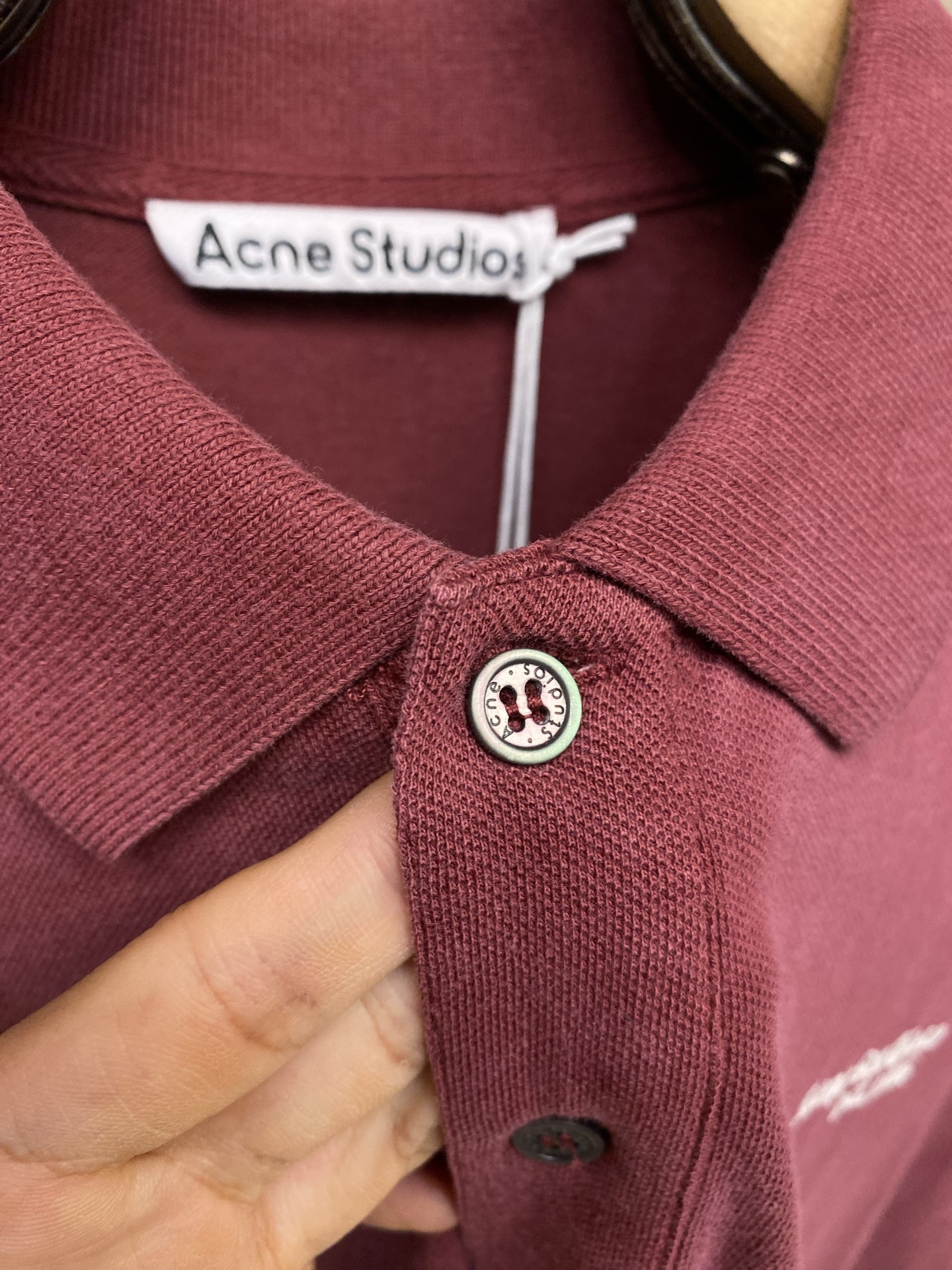 🌟🌟，Acne Studios夏装新款宽松OS版型珠地面料刺绣Polo衫 尺码：S-XL