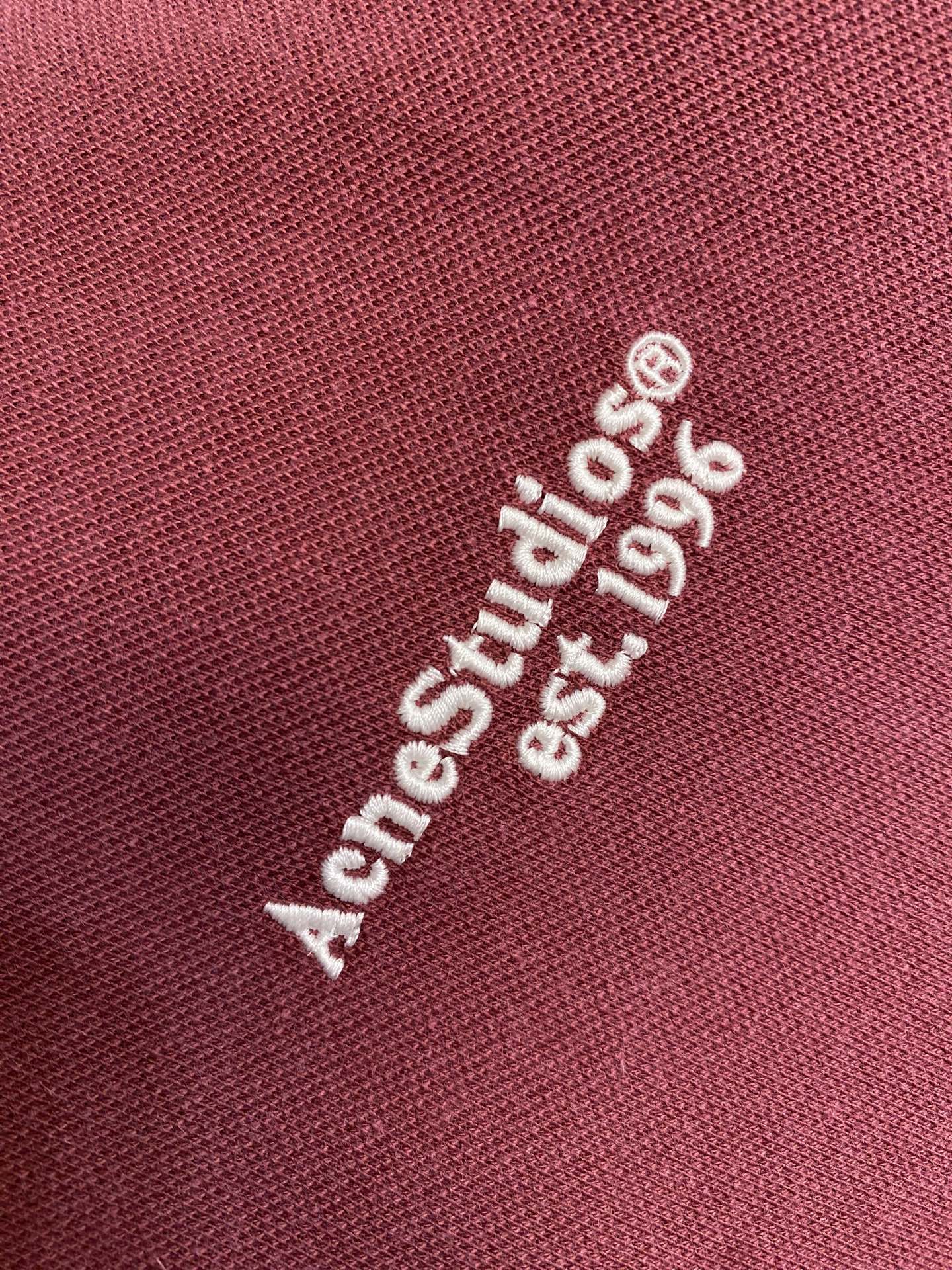 🌟🌟，Acne Studios夏装新款宽松OS版型珠地面料刺绣Polo衫 尺码：S-XL