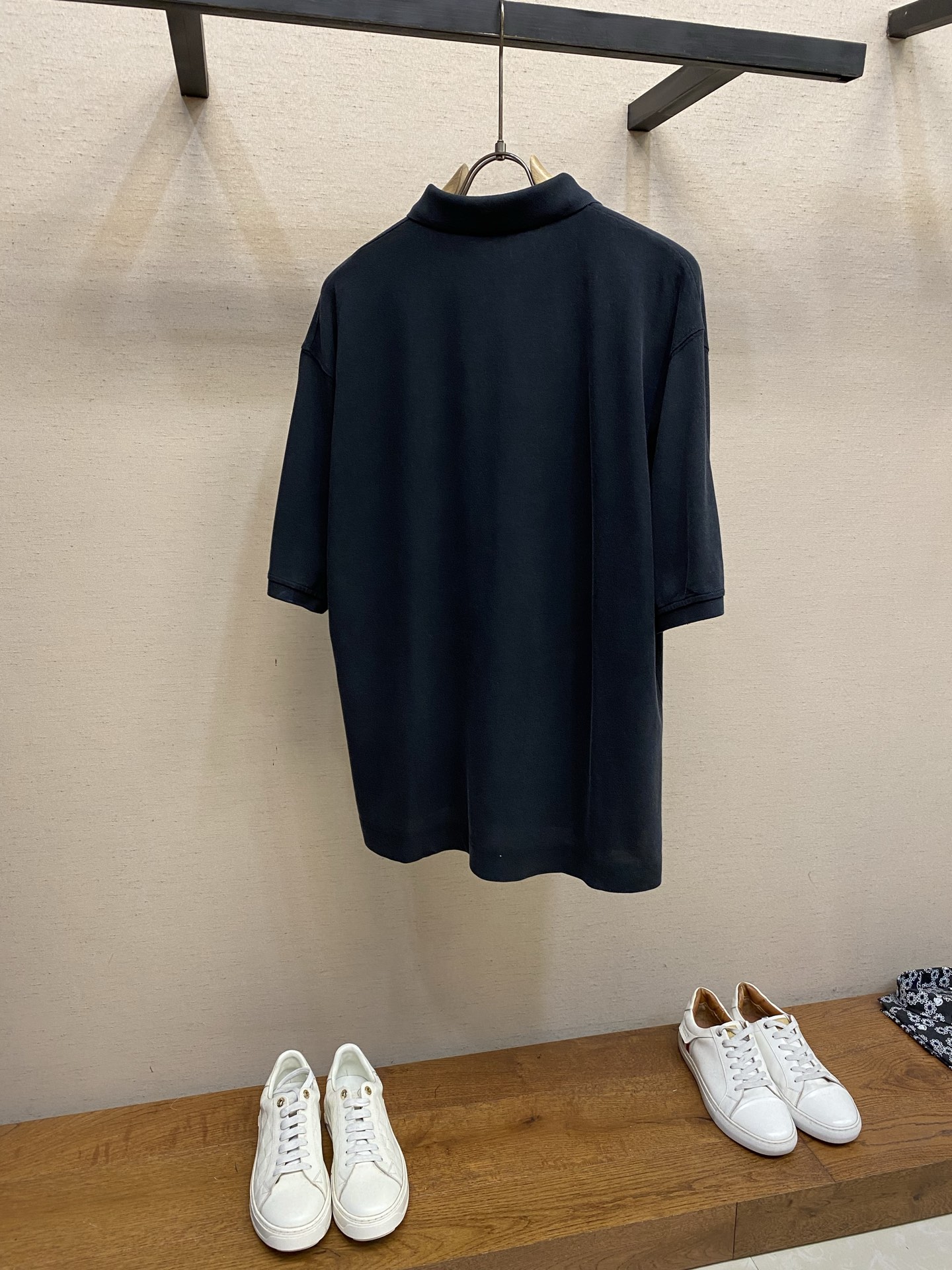 🌟🌟，Acne Studios夏装新款宽松OS版型珠地面料刺绣Polo衫 尺码：S-XL
