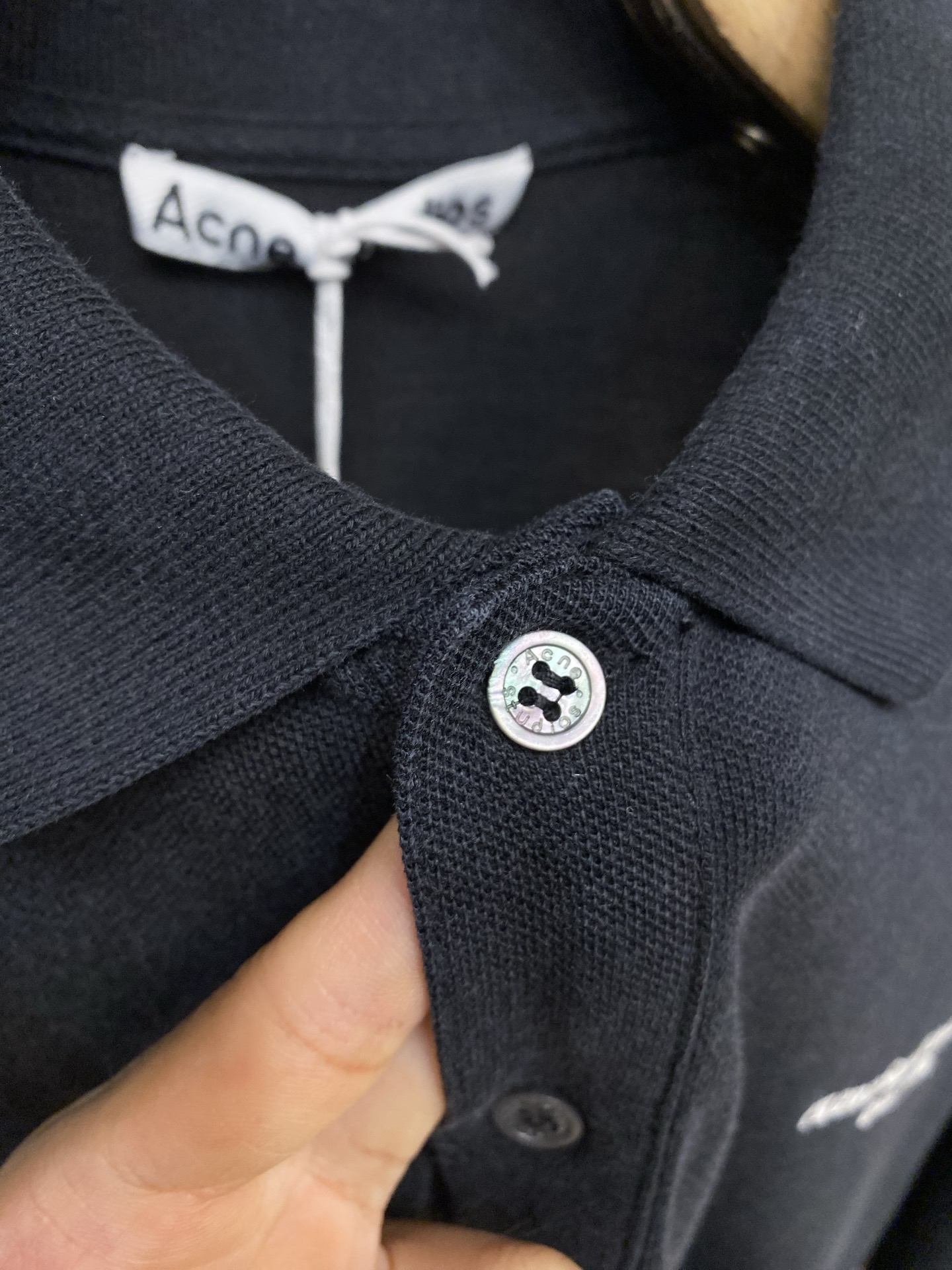 🌟🌟，Acne Studios夏装新款宽松OS版型珠地面料刺绣Polo衫 尺码：S-XL