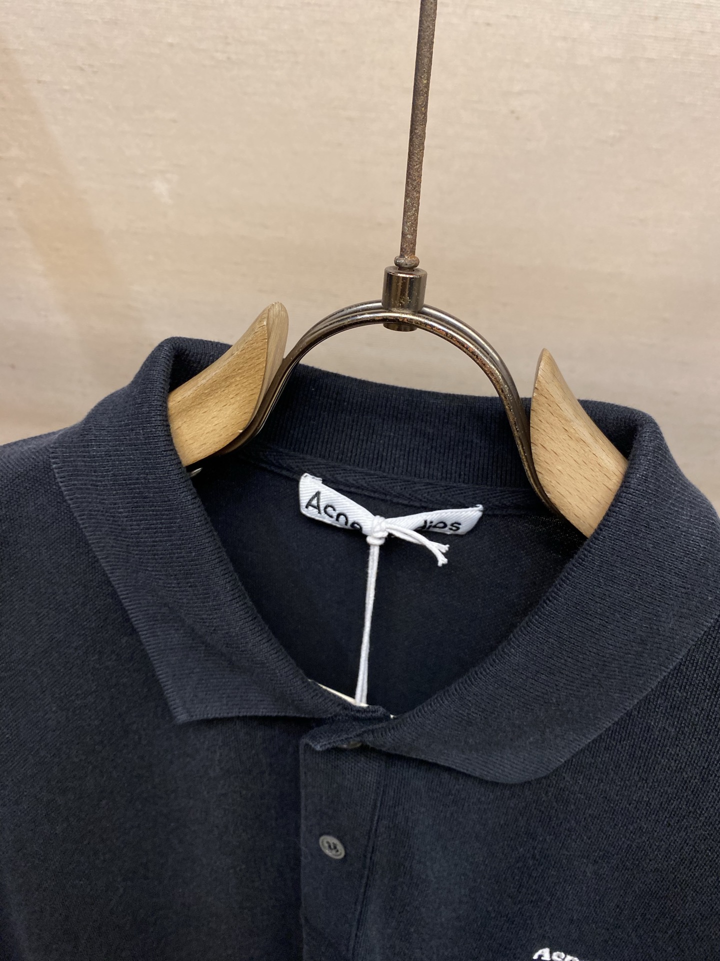 🌟🌟，Acne Studios夏装新款宽松OS版型珠地面料刺绣Polo衫 尺码：S-XL