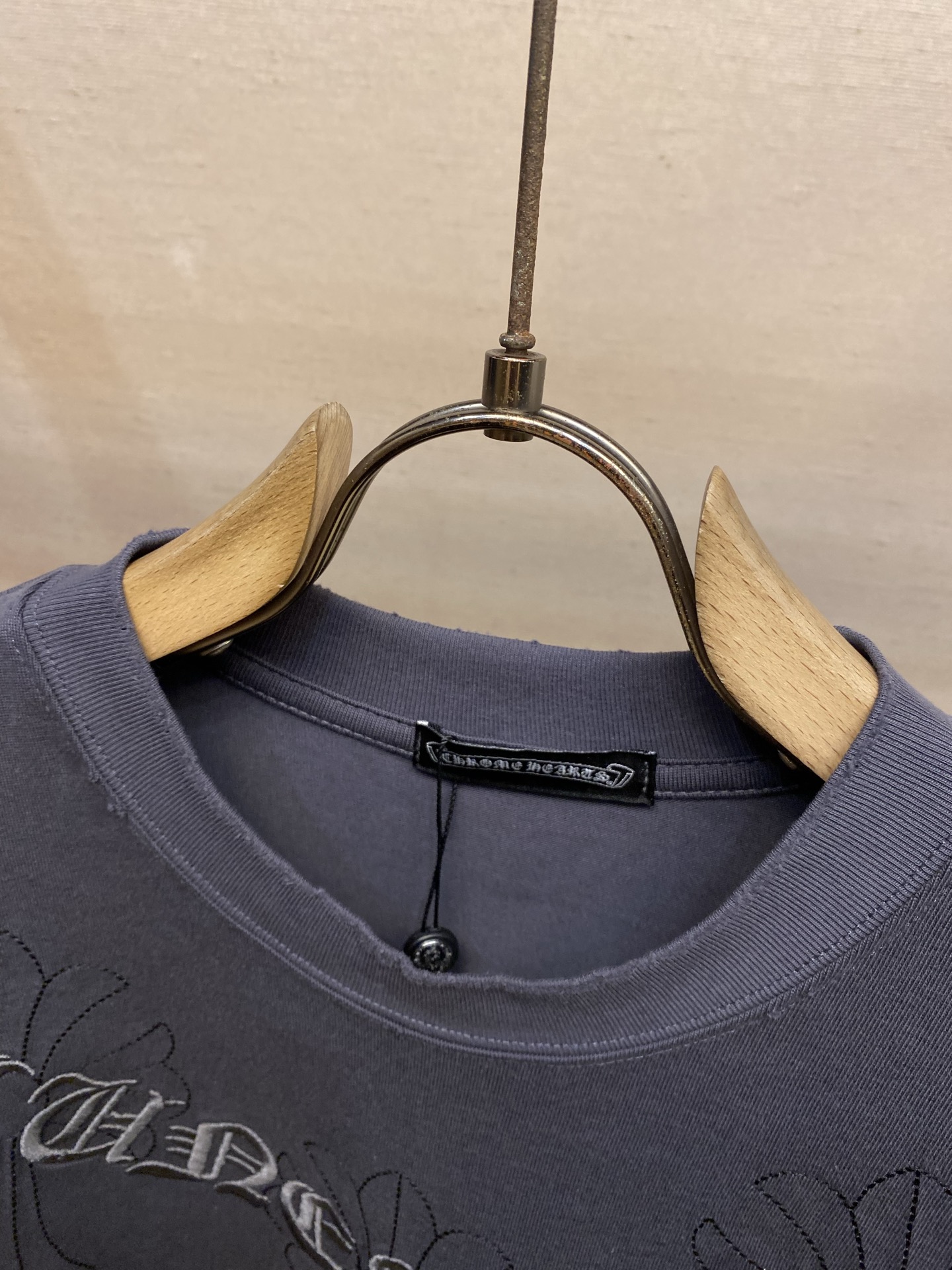 🌟🌟，Chrome Hearts克罗心新款 重磅高克重纯棉面料 重工十字架logo刺绣 宽松圆领短袖 男