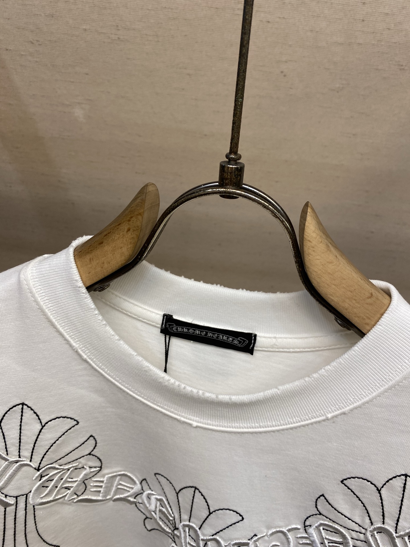 🌟🌟，Chrome Hearts克罗心新款 重磅高克重纯棉面料 重工十字架logo刺绣 宽松圆领短袖 男