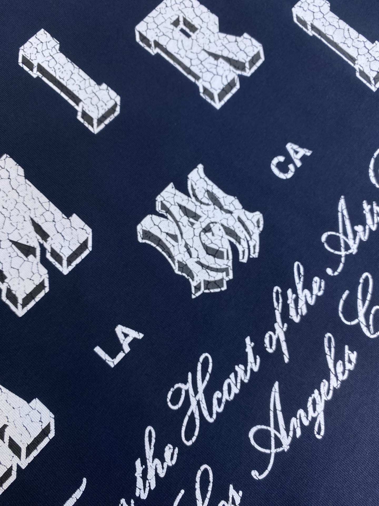 🌟🌟AMIRI，夏装新款 洗水做旧裂纹logo印花 纯棉短袖重磅T恤 尺码：S-XLS：衣长72 胸围1