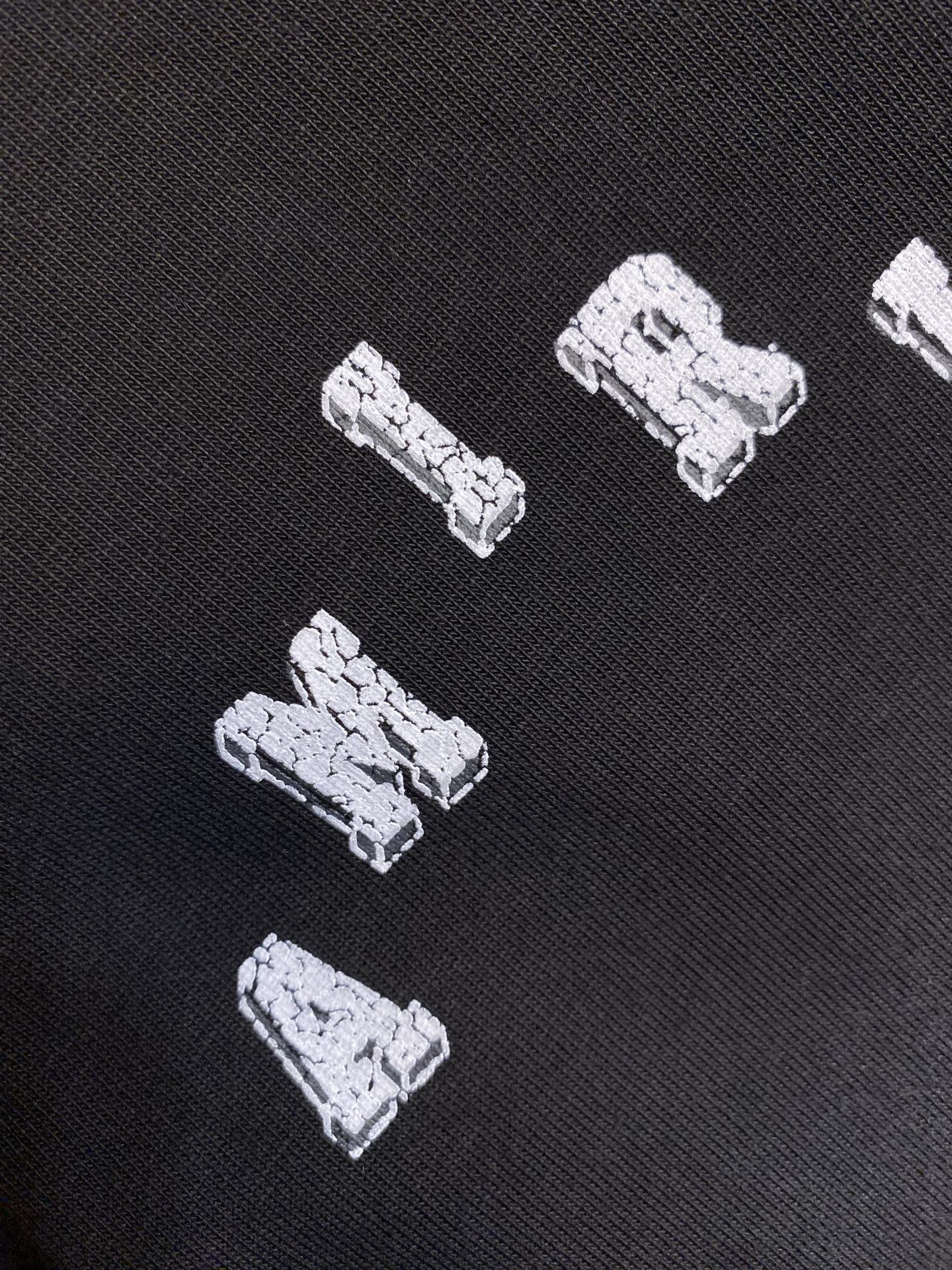 🌟🌟AMIRI，夏装新款 洗水做旧裂纹logo印花 纯棉短袖重磅T恤 尺码：S-XLS：衣长72 胸围1