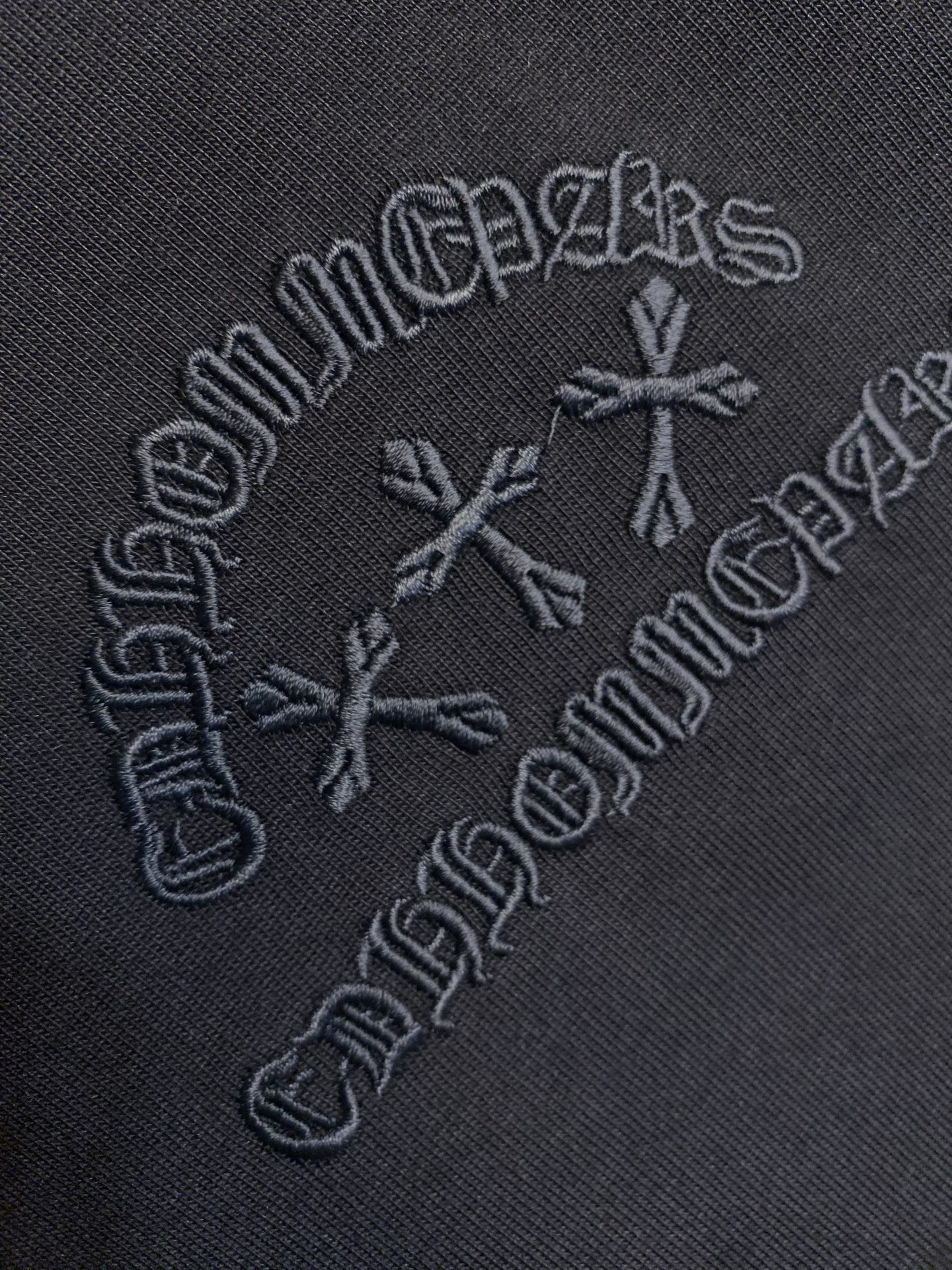 🌟🌟，Chrome Hearts克罗心新款 重磅高克重纯棉面料 贴布十字架logo刺绣 宽松圆领短袖 男