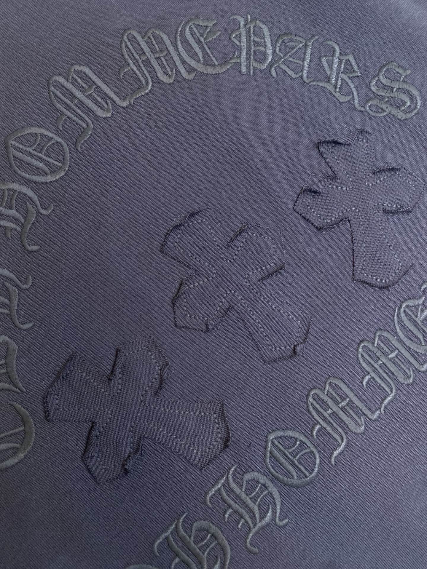 🌟🌟，Chrome Hearts克罗心新款 重磅高克重纯棉面料 贴布十字架logo刺绣 宽松圆领短袖 男