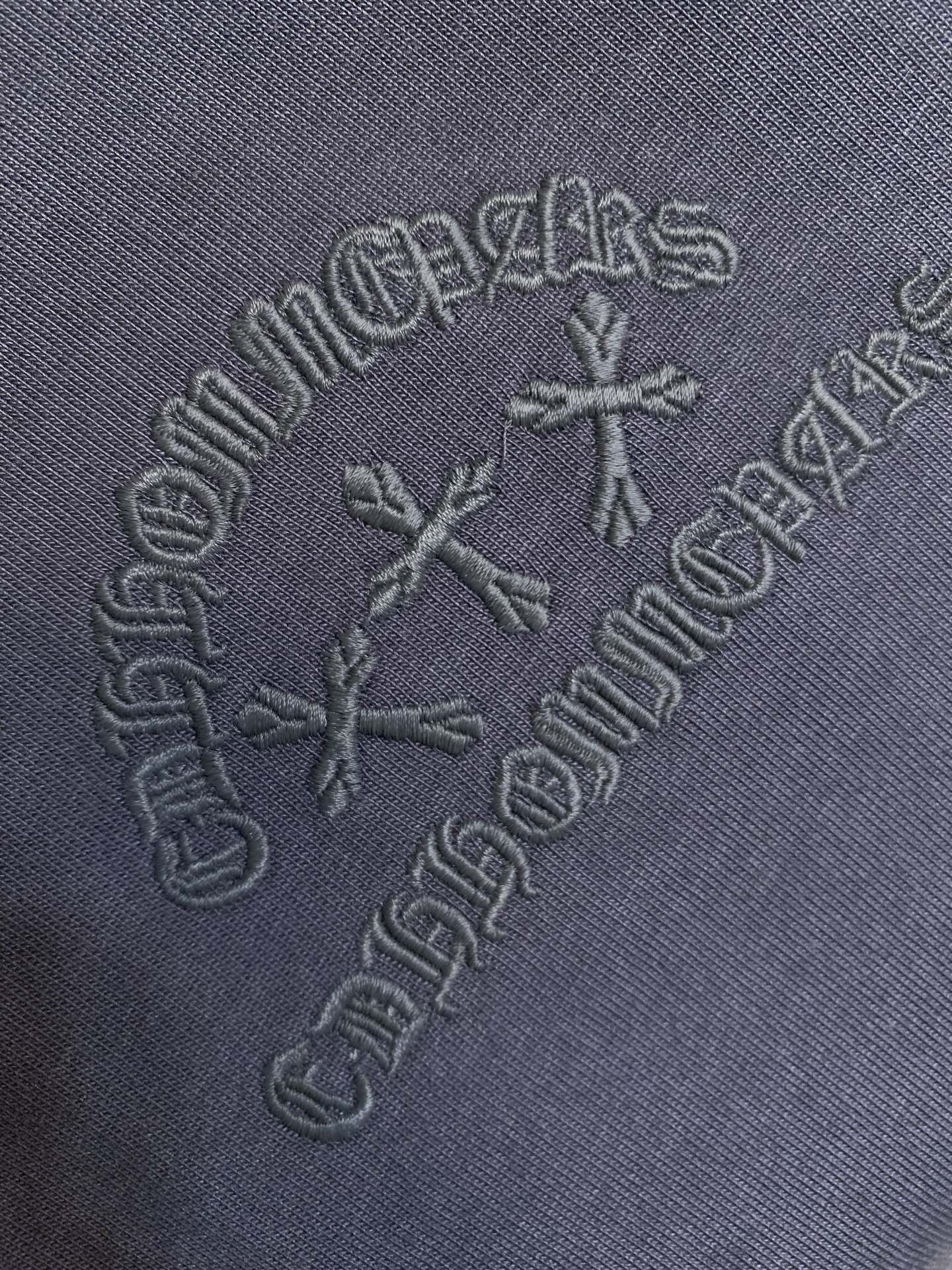 🌟🌟，Chrome Hearts克罗心新款 重磅高克重纯棉面料 贴布十字架logo刺绣 宽松圆领短袖 男