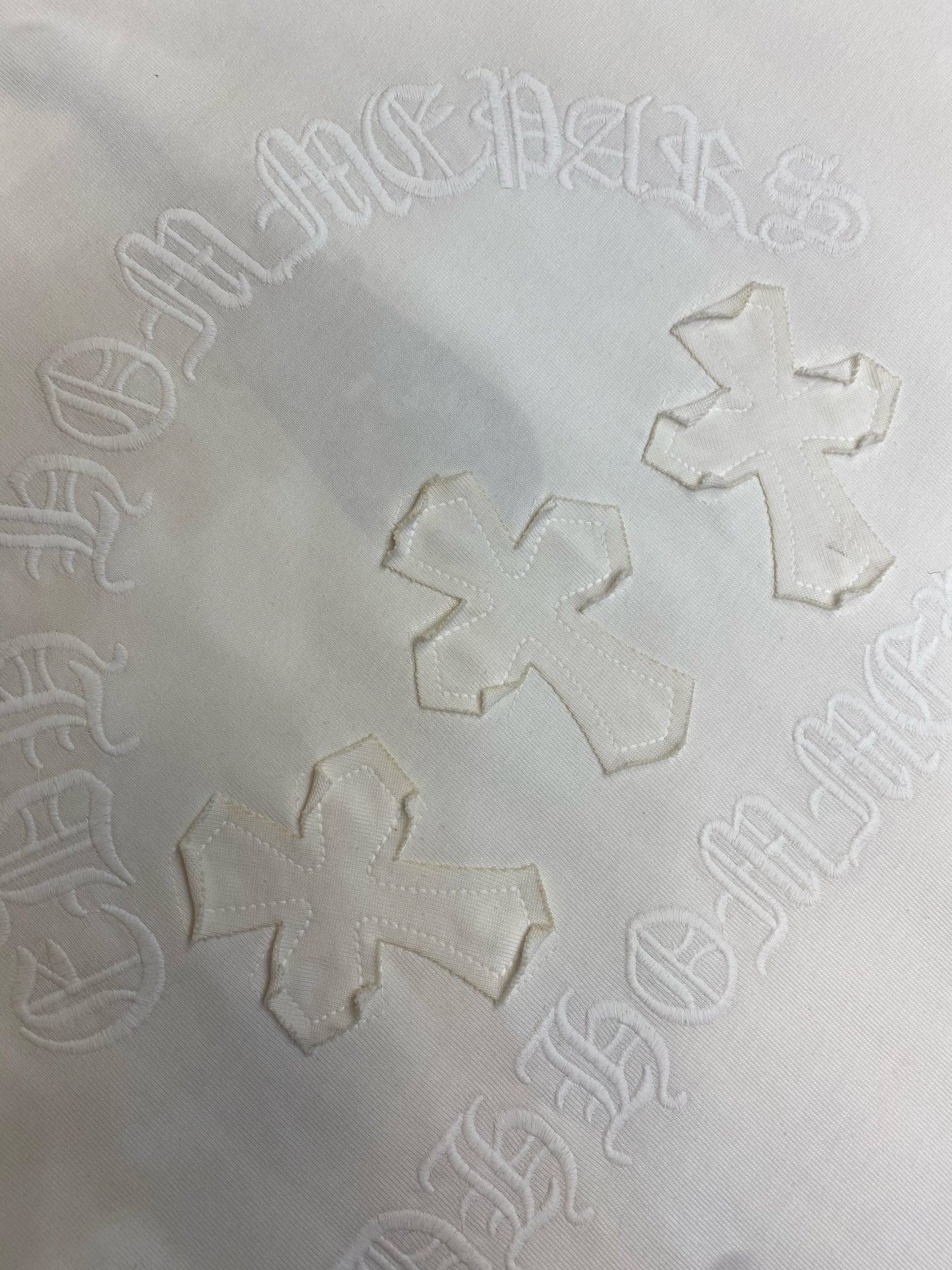 🌟🌟，Chrome Hearts克罗心新款 重磅高克重纯棉面料 贴布十字架logo刺绣 宽松圆领短袖 男