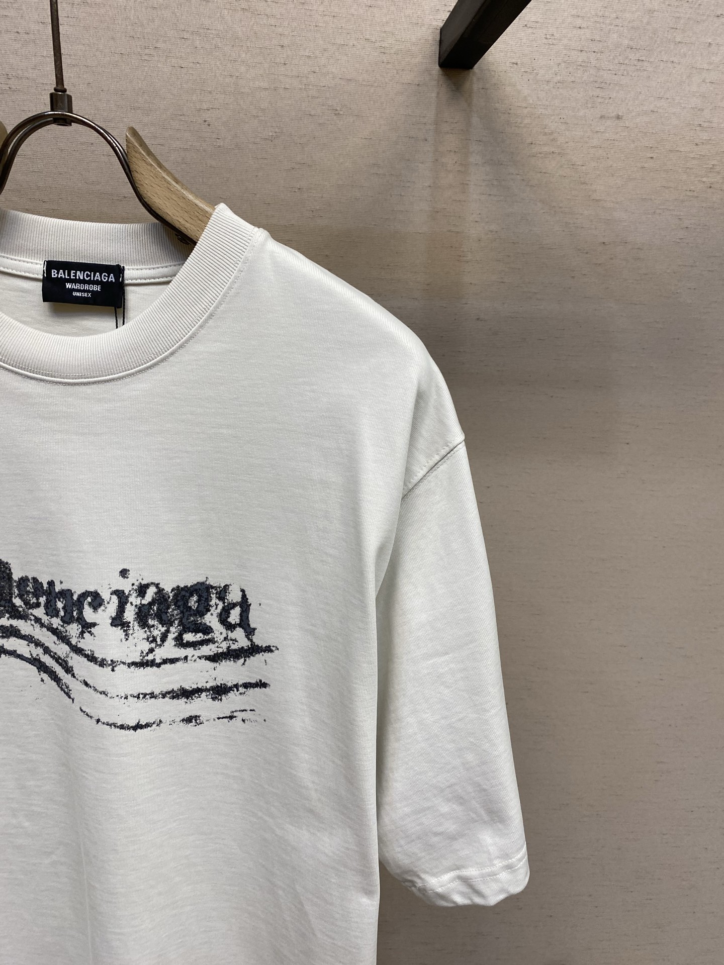 🌟🌟，Balenciaga 巴黎世家洗水做旧印花高克重(350克)厚实面料 宽松版型 男女同款尺码：XS