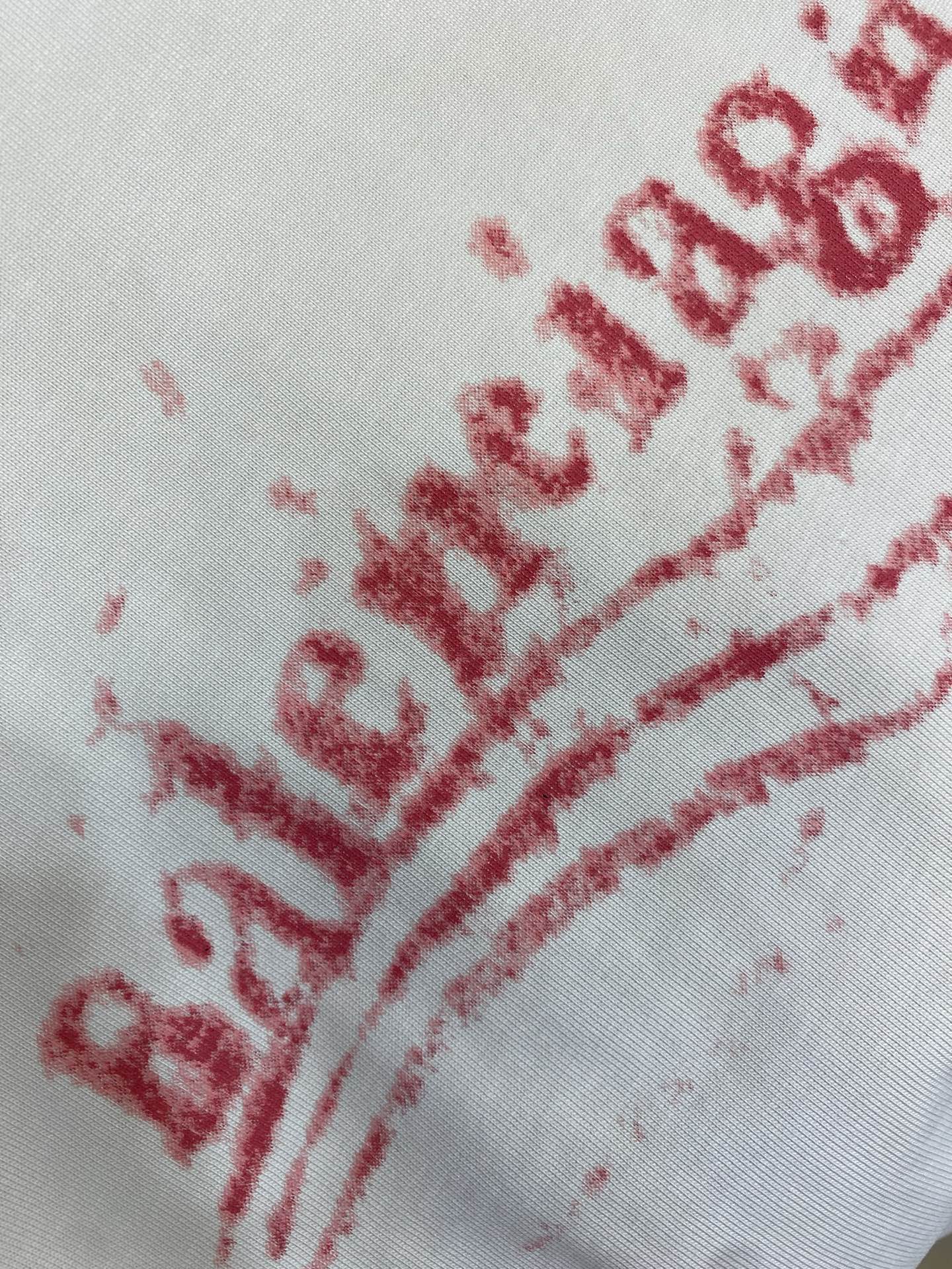 🌟🌟，Balenciaga 巴黎世家洗水做旧印花高克重(350克)厚实面料 宽松版型 男女同款尺码：XS