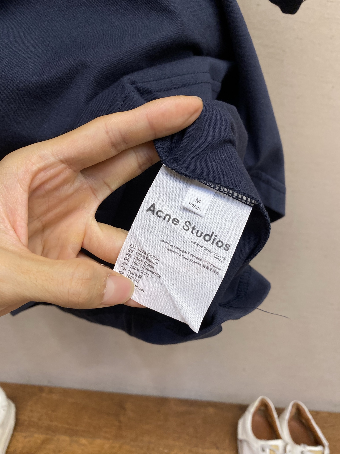 🌟🌟，Acne studios新款圆领纯棉宽松蝴蝶结🎀印花短袖 男女同款尺码：S-XLS：衣长72 胸围