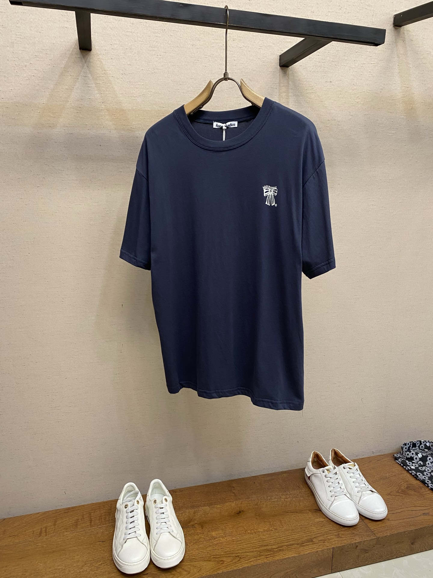 🌟🌟，Acne studios新款圆领纯棉宽松蝴蝶结🎀印花短袖 男女同款尺码：S-XLS：衣长72 胸围