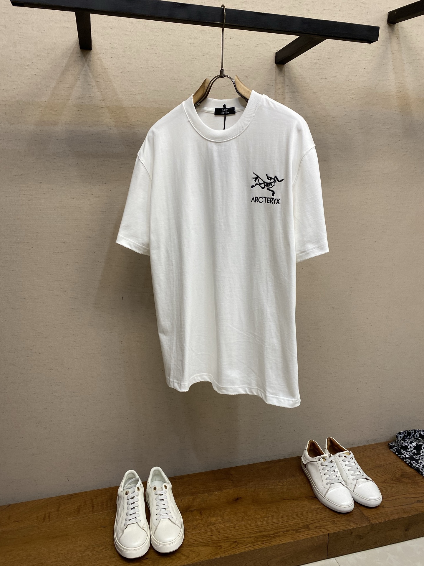 🌟🌟Arctery，始祖鸟新款 重磅高克重纯棉面料 logo厚胶印花宽松圆领短袖 男女同款尺码：XS-L