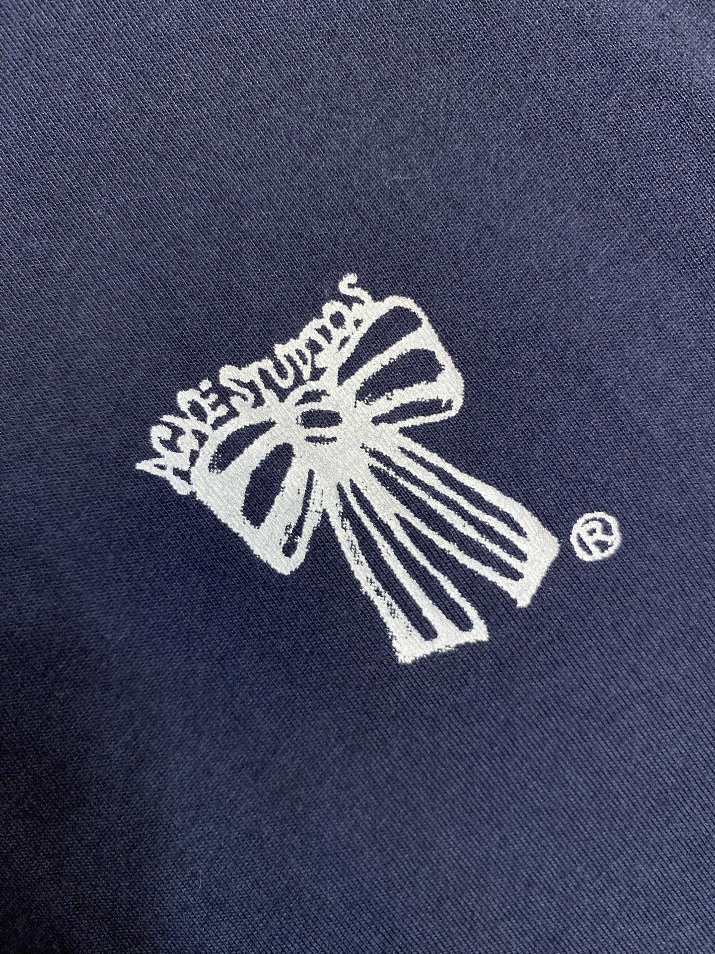 🌟🌟，Acne studios新款圆领纯棉宽松蝴蝶结🎀印花短袖 男女同款尺码：S-XLS：衣长72 胸围