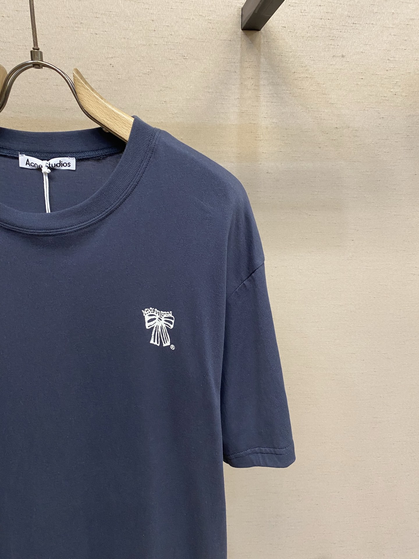 🌟🌟，Acne studios新款圆领纯棉宽松蝴蝶结🎀印花短袖 男女同款尺码：S-XLS：衣长72 胸围