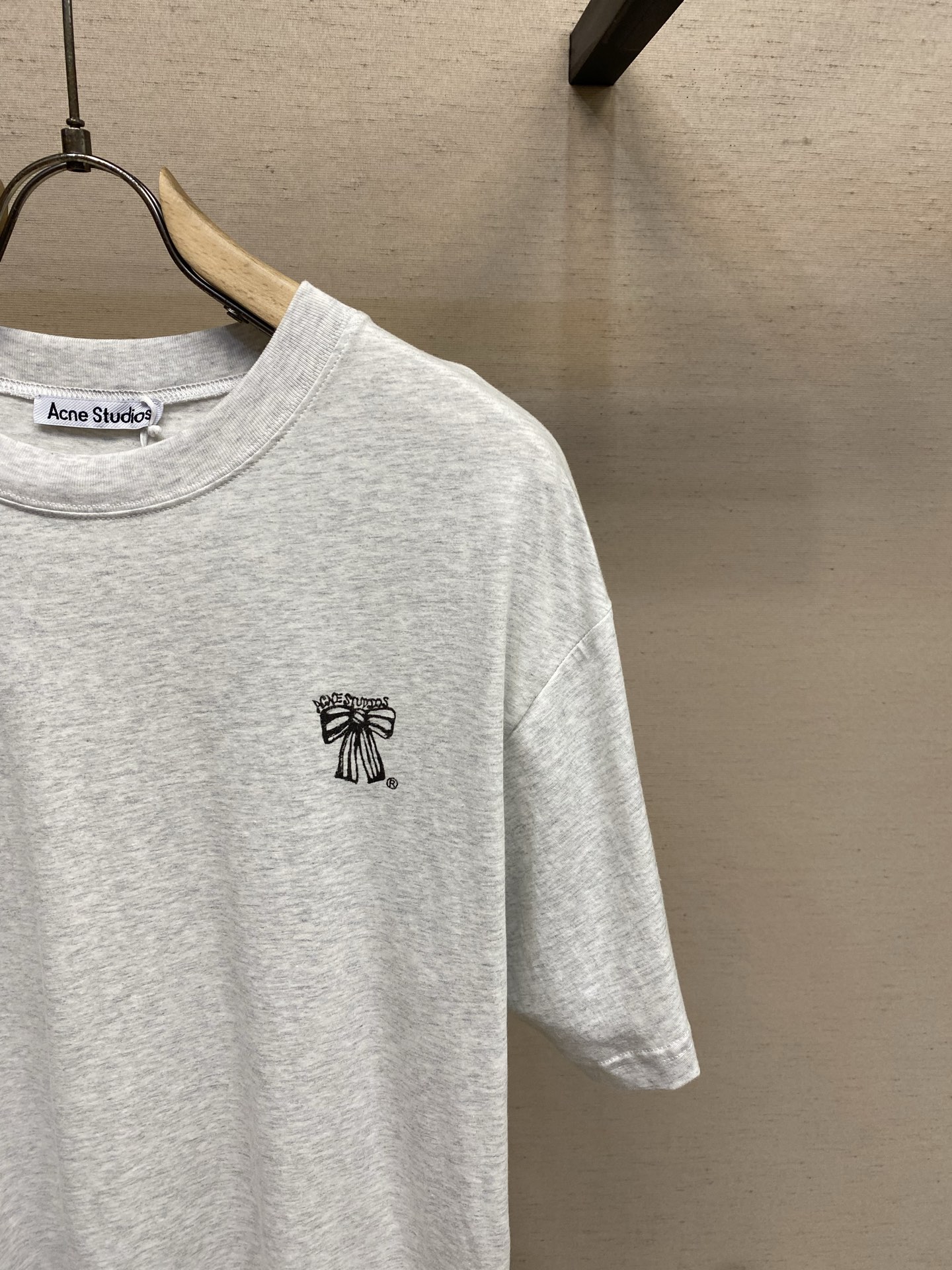 🌟🌟，Acne studios新款圆领纯棉宽松蝴蝶结🎀印花短袖 男女同款尺码：S-XLS：衣长72 胸围