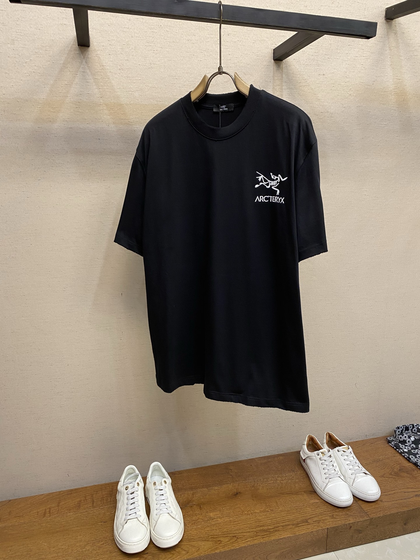 🌟🌟Arctery，始祖鸟新款 重磅高克重纯棉面料 logo厚胶印花宽松圆领短袖 男女同款尺码：XS-L