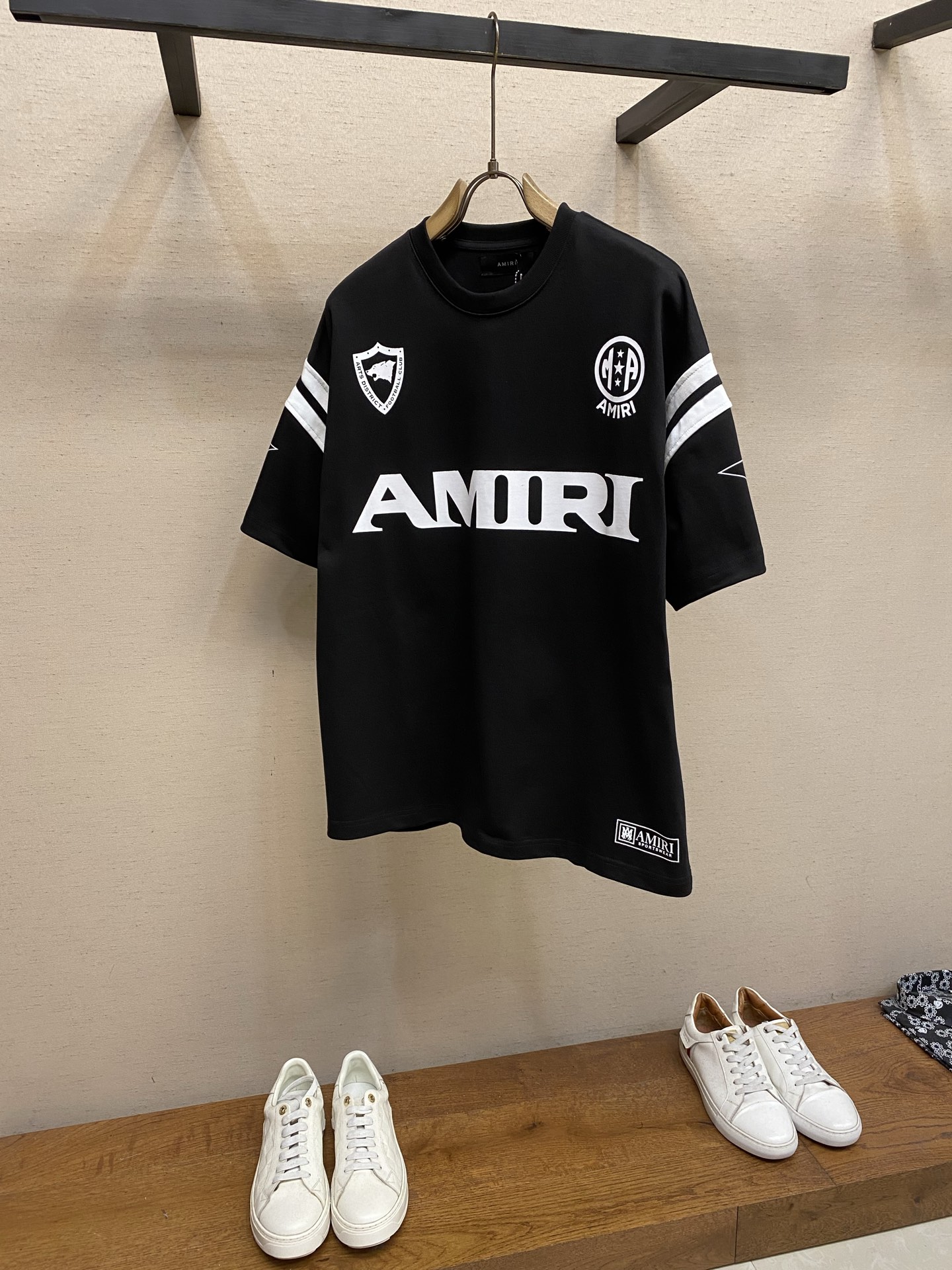 NO:849981,AMIRI, summer new style pure cotton short-sleeved heavyweight T-shirt, logo printing splicing sleeve design, same style for men and women, sizes S-XL,,amiri,T-shirt,tees,t-shirt,19860909AMIRI,夏装新款纯棉短袖重磅T恤 logo印花拼接衣袖设计 男女同款 尺码S-XL,,amiri,T-shirt,tees，t-shirt,,Men's clothing