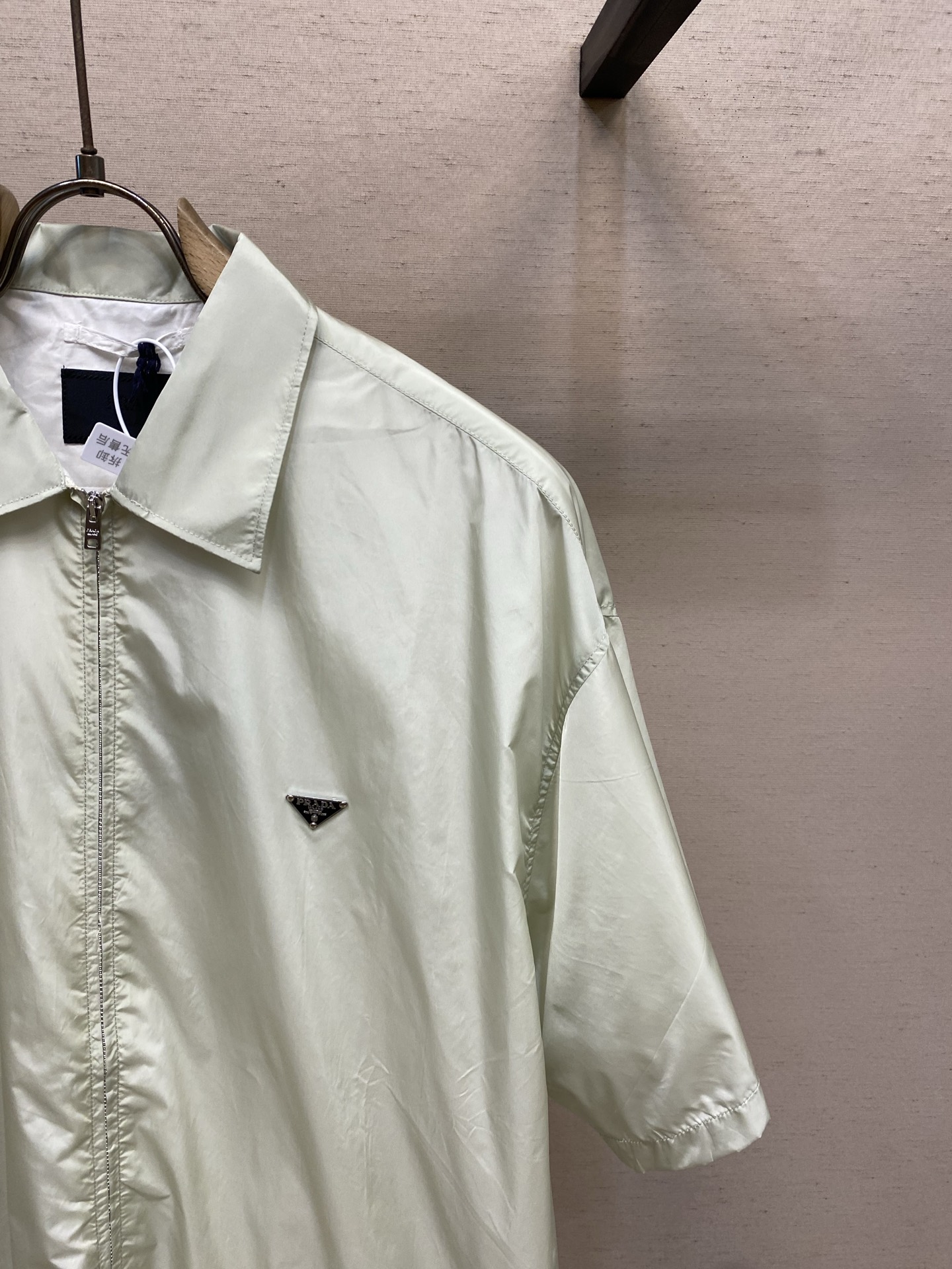 🌟🌟 Prada，三角标双层短袖尼龙衬衣尺码：S-XL