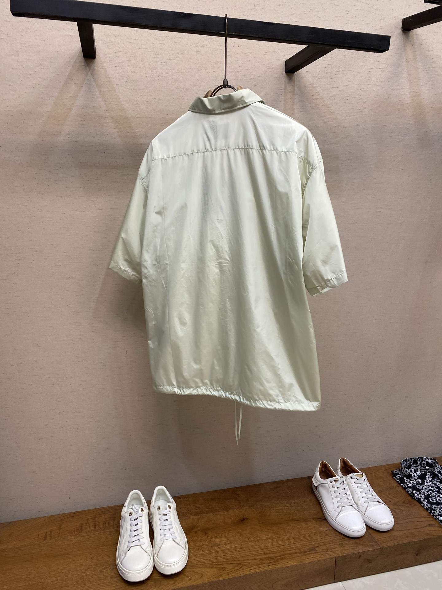 🌟🌟 Prada，三角标双层短袖尼龙衬衣尺码：S-XL