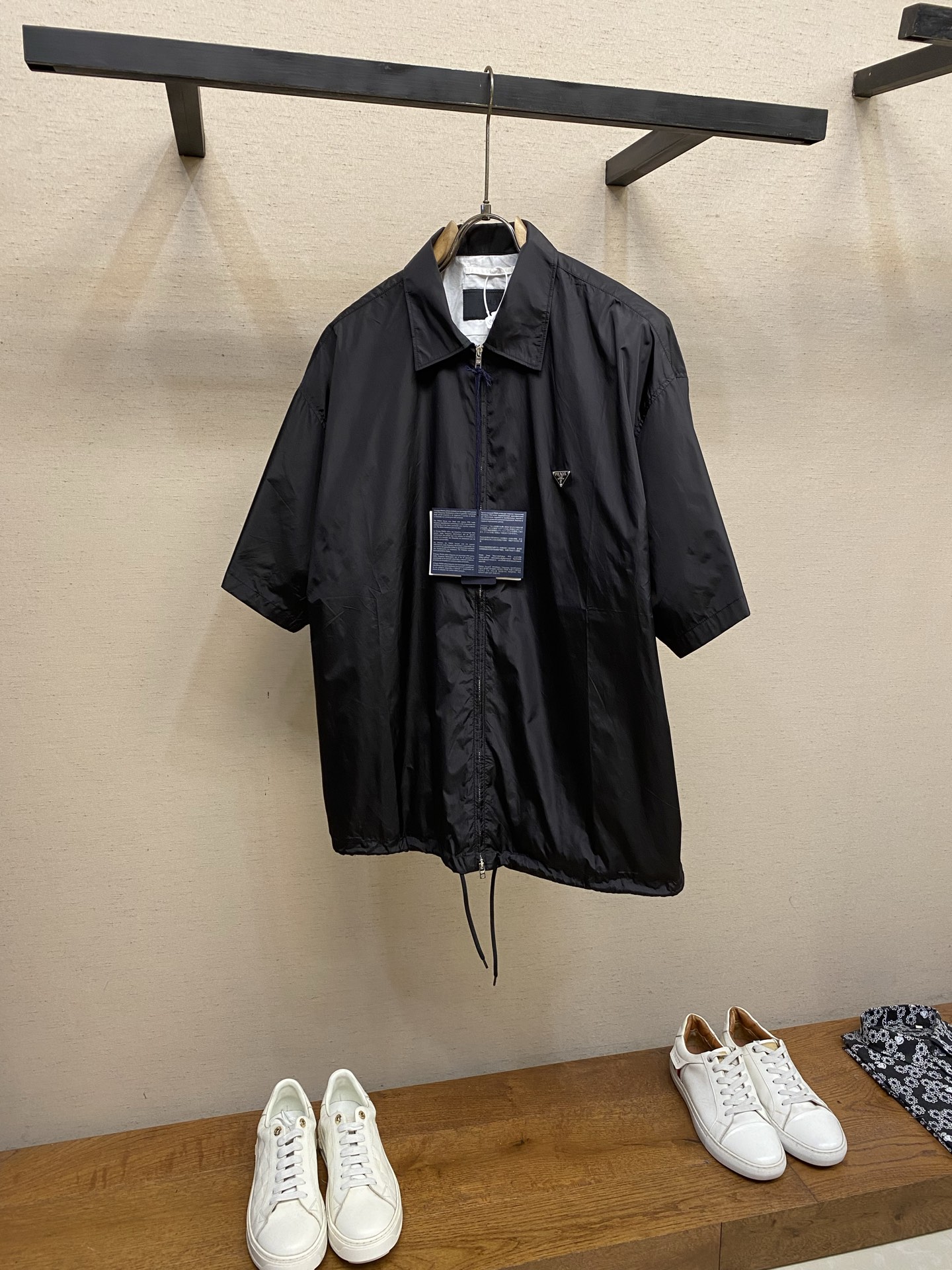 🌟🌟 Prada，三角标双层短袖尼龙衬衣尺码：S-XL