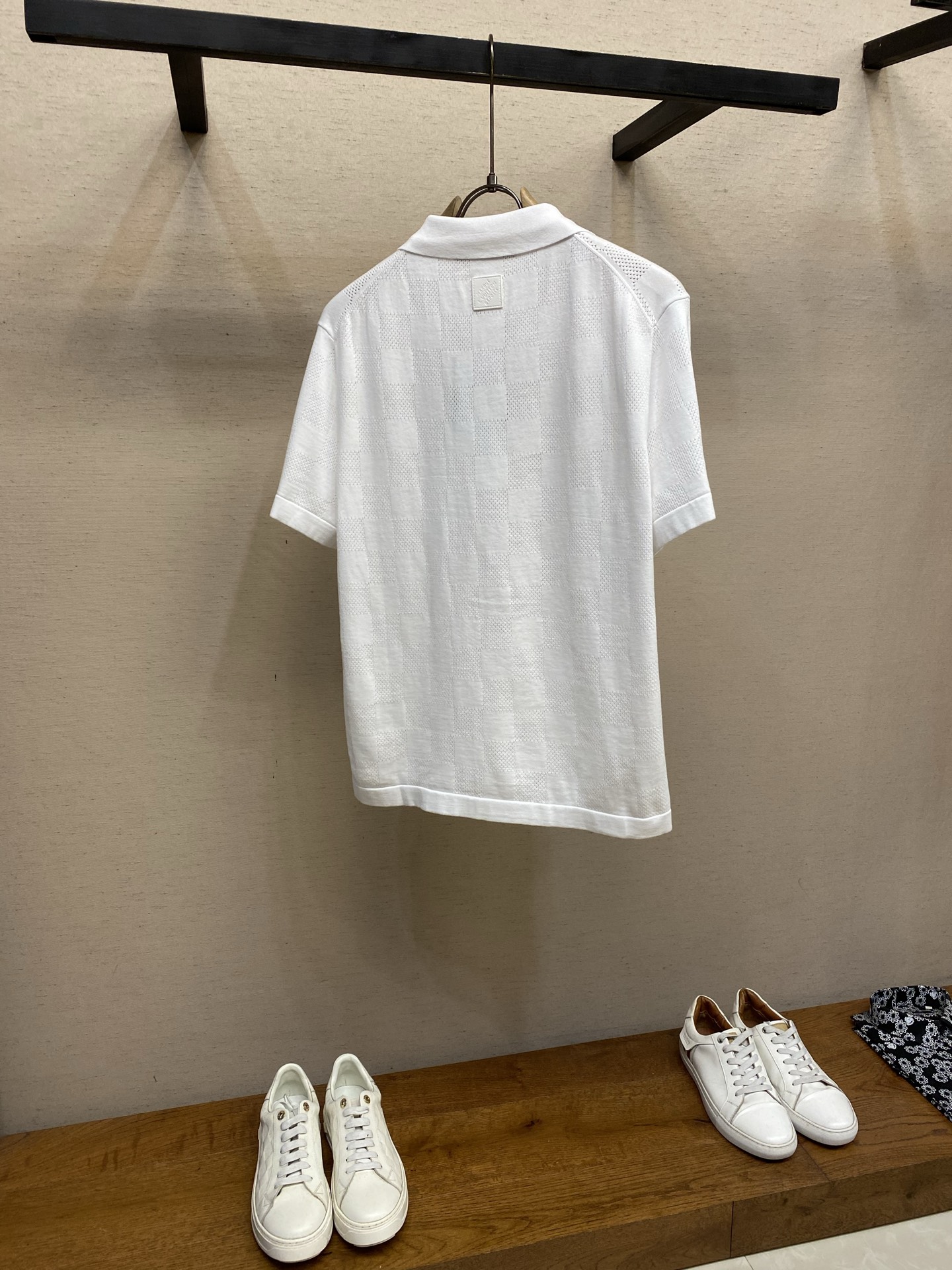 🌟🌟 1V，路易 26SS棋盘格提花刺绣logo后背皮牌针织开衫尺码：S-XL