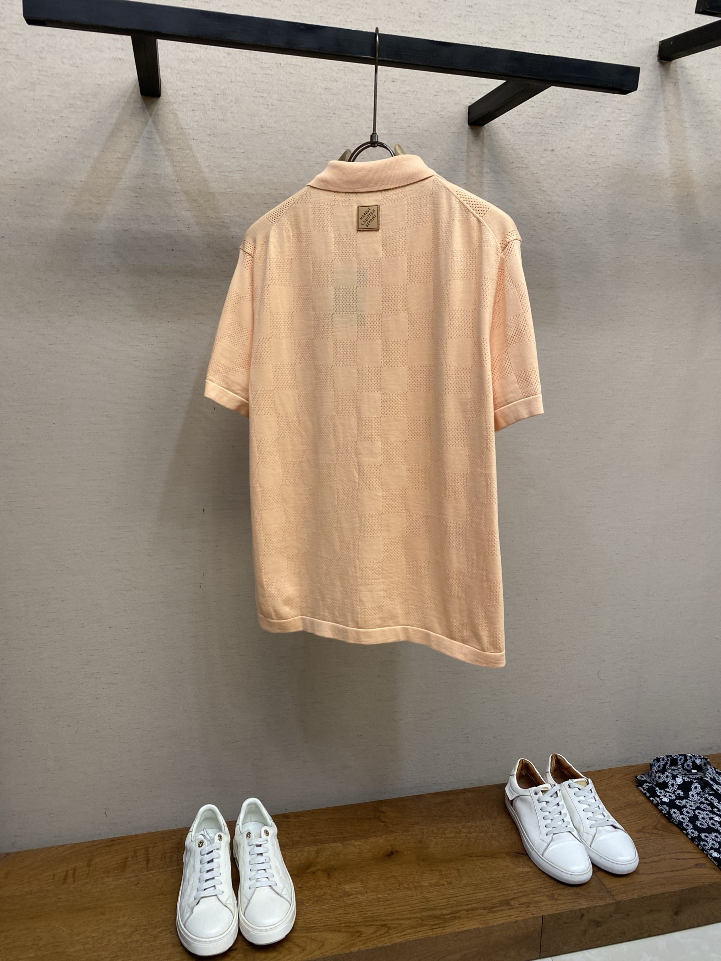 🌟🌟 1V，路易 26SS棋盘格提花刺绣logo后背皮牌针织开衫尺码：S-XL