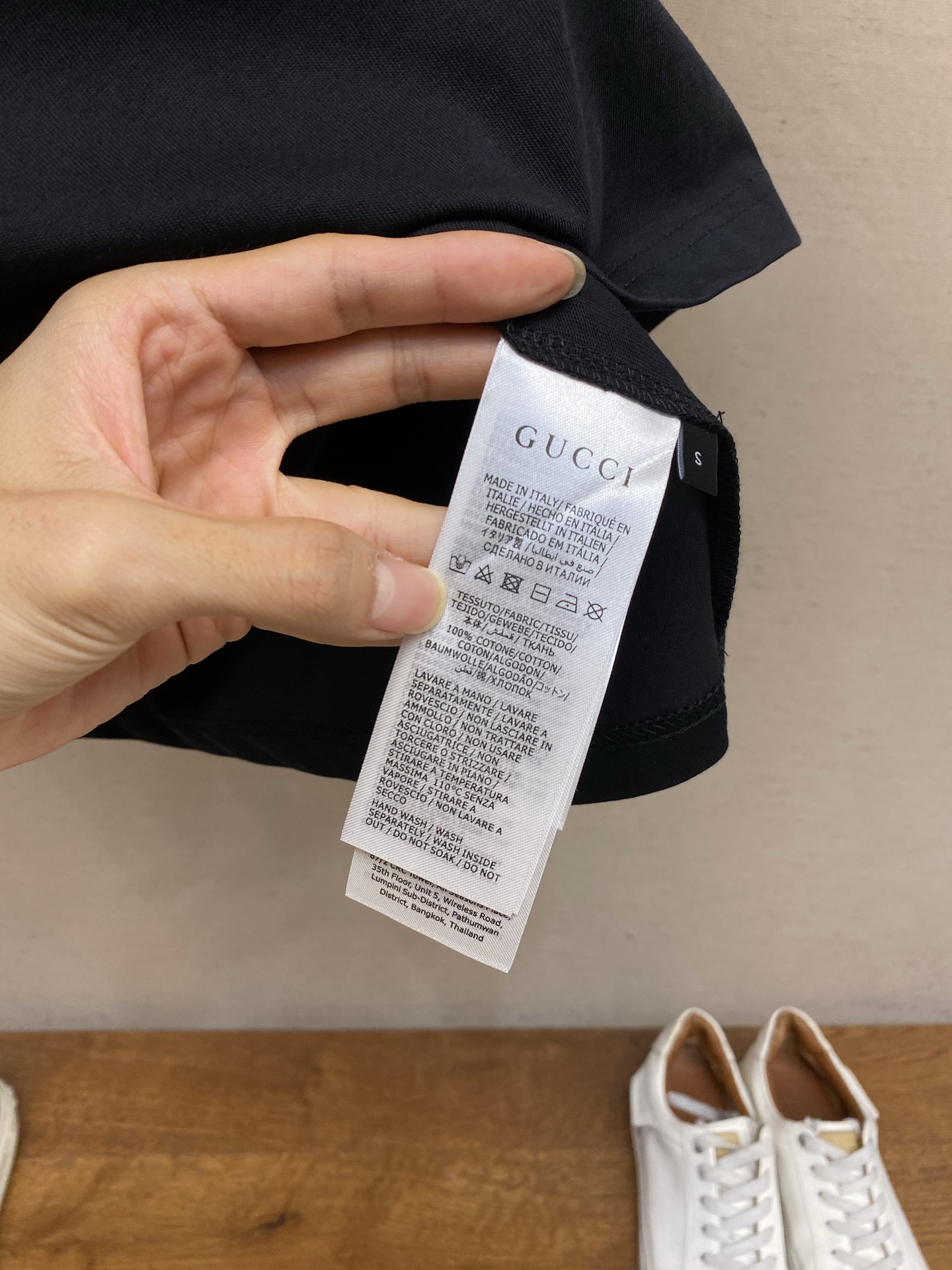 🌟🌟Gucci， 饰刺绣针织棉T恤面料：15支特纺紧密棉 / 230G罗纹：32支1×1罗纹 / 340