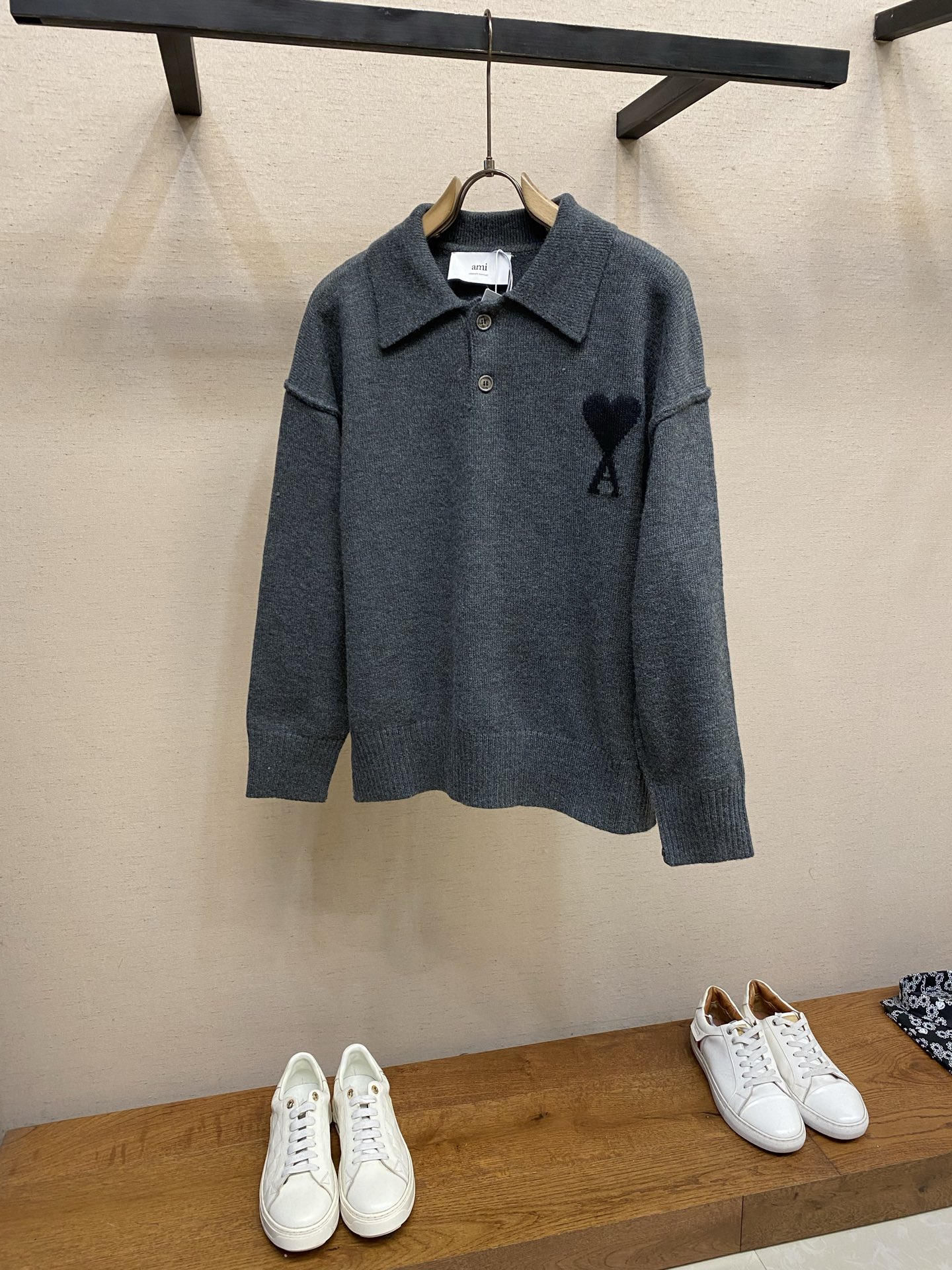 아미 울 하트 로고 니트맨풀오버 26FW