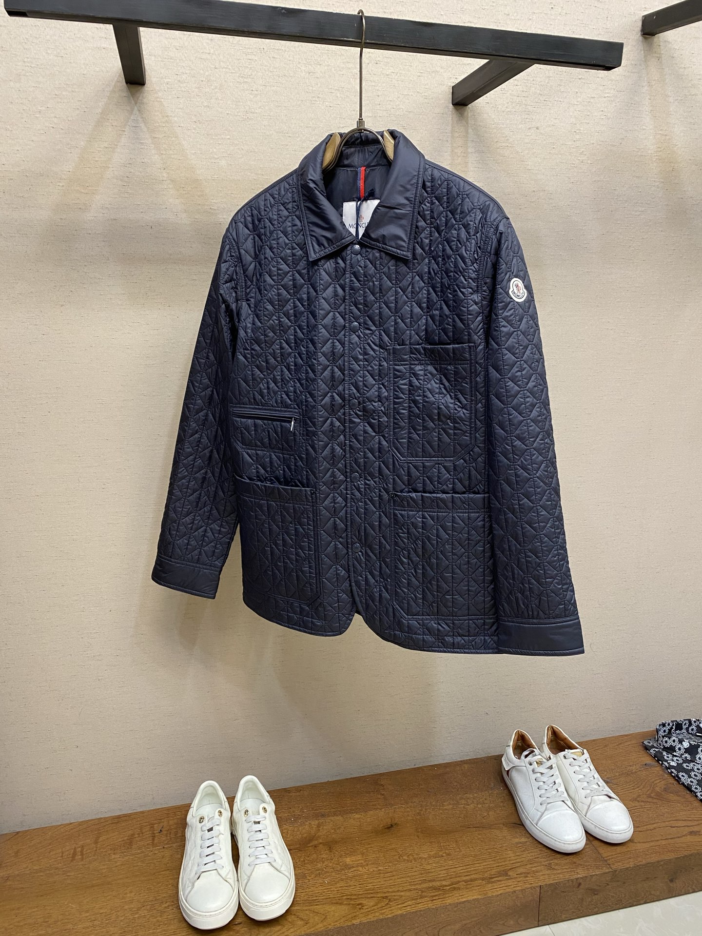 Moncler Navy Diamond Quilted Jacket