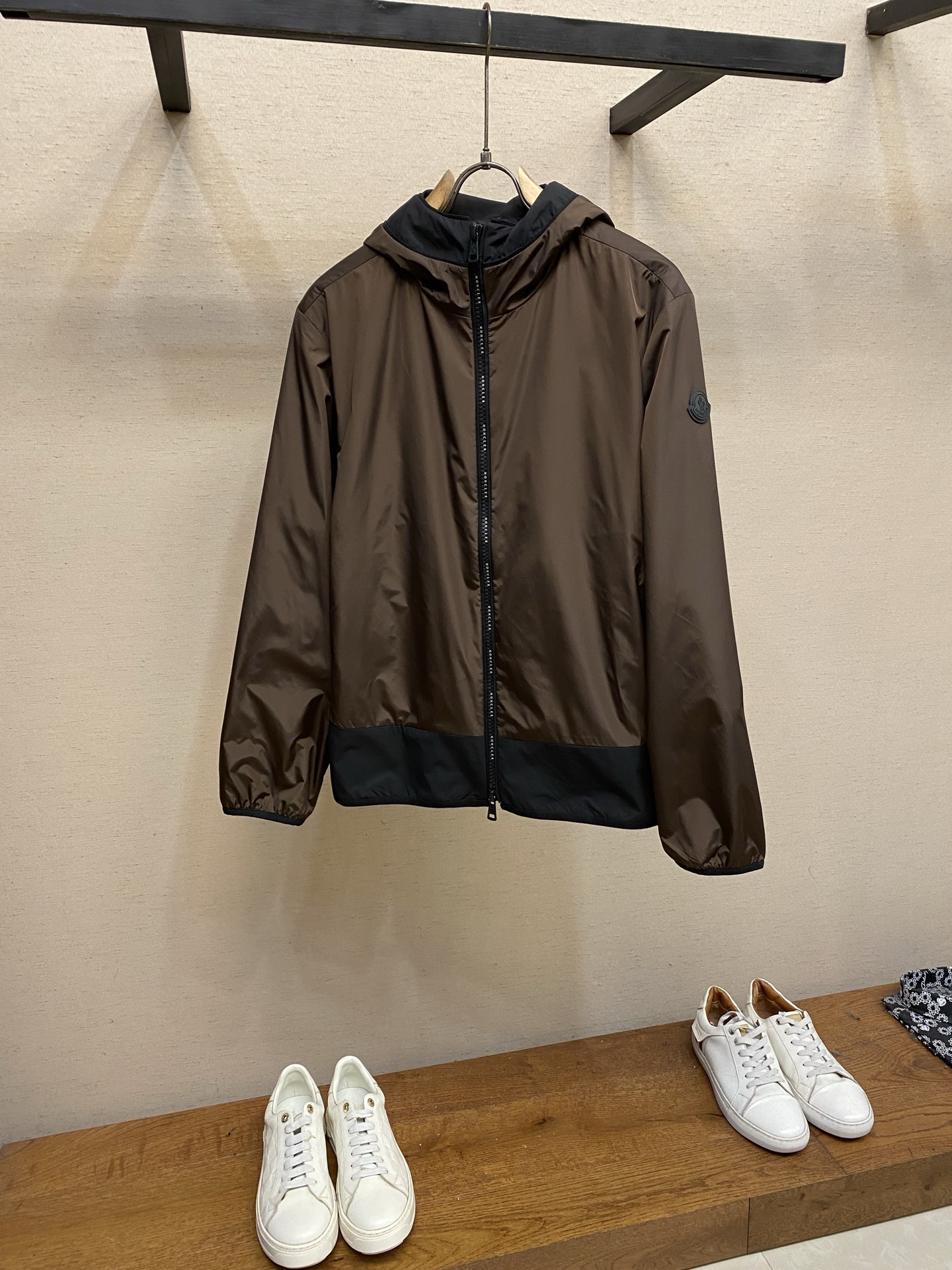 Moncler Brown Hooded Zip-Up Jacket