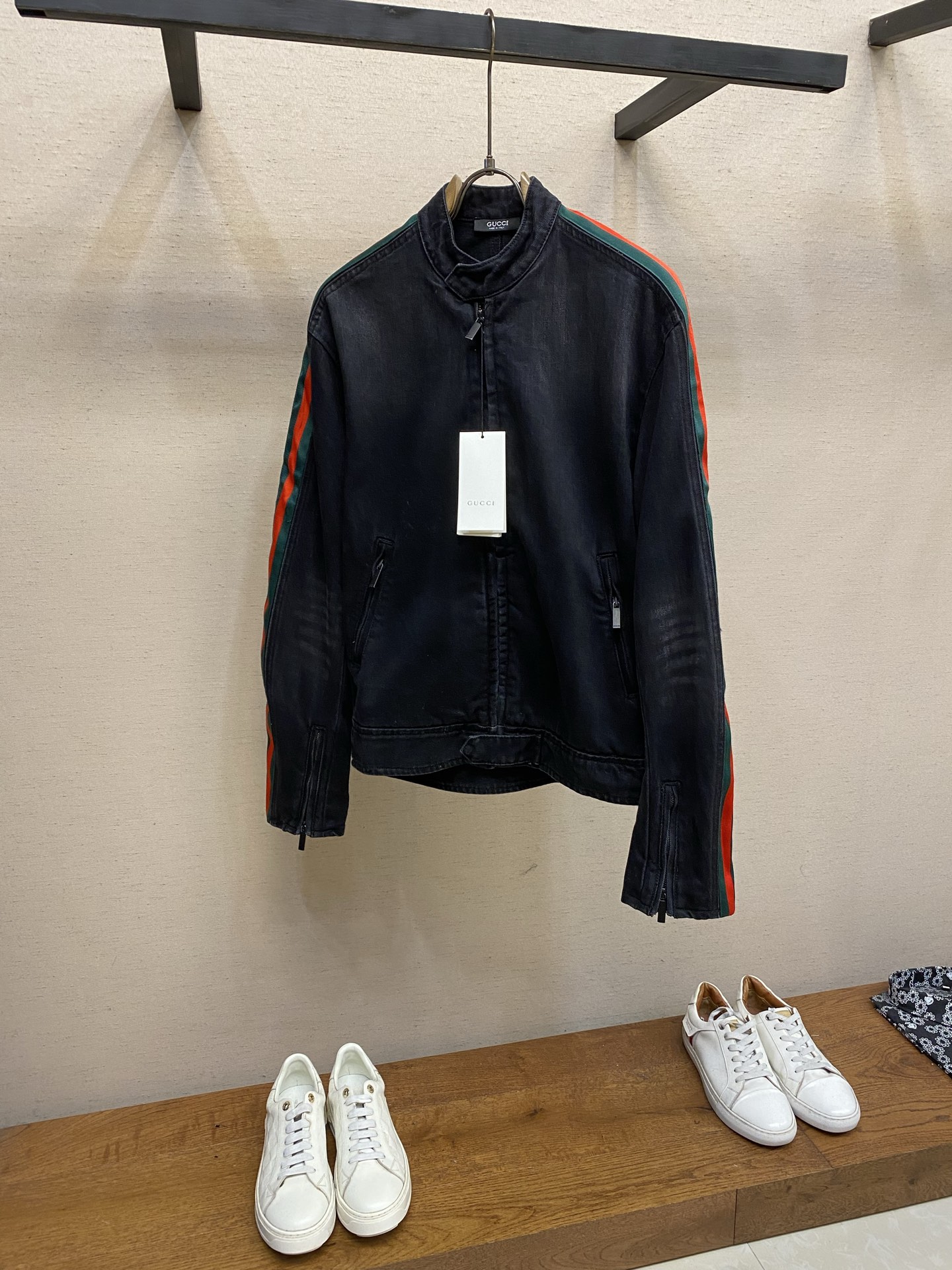 Gucci Black Stripe Sleeve Jacket