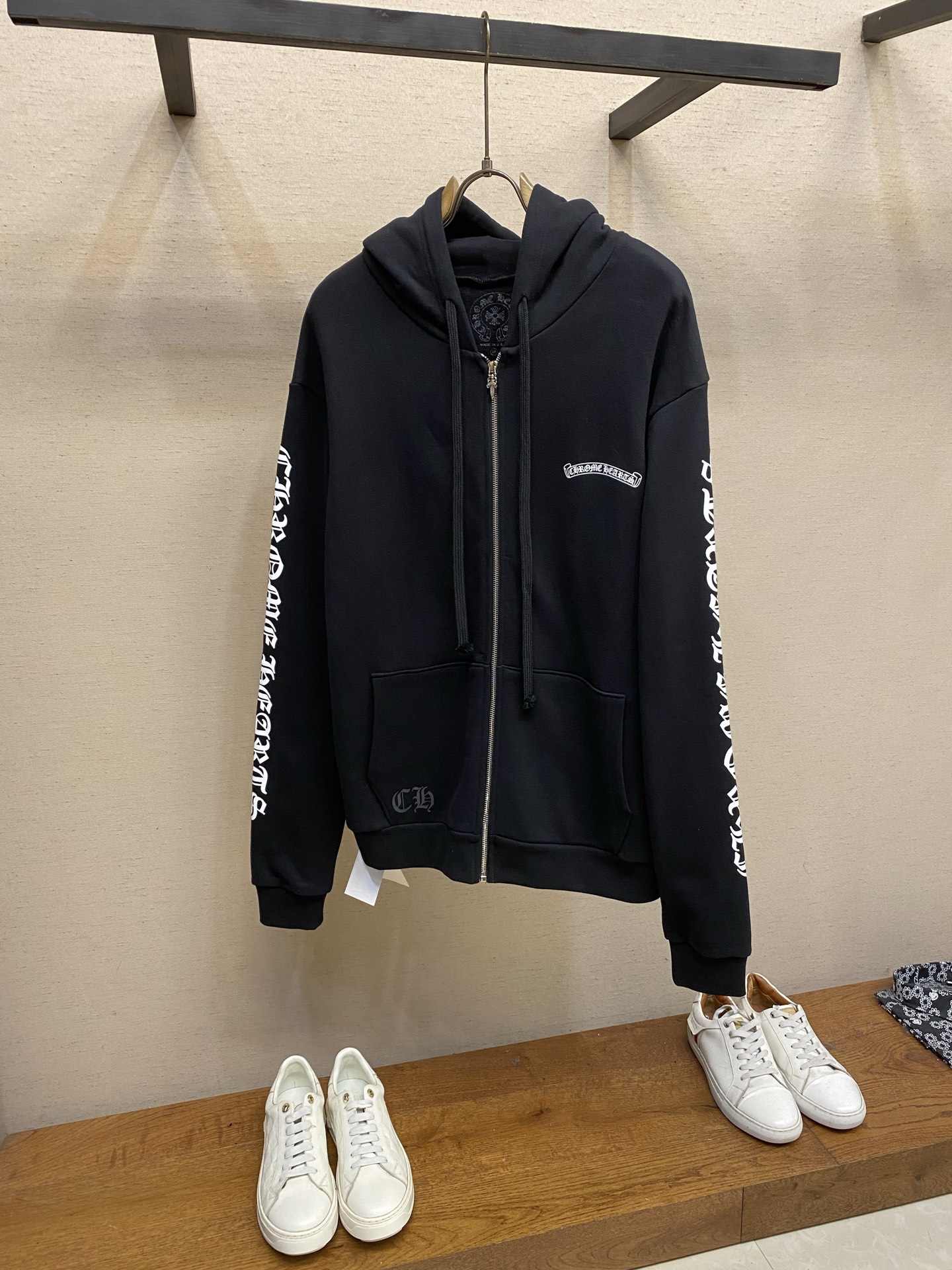 Chrome Hearts Black Graphic Zip-Up Hoodie