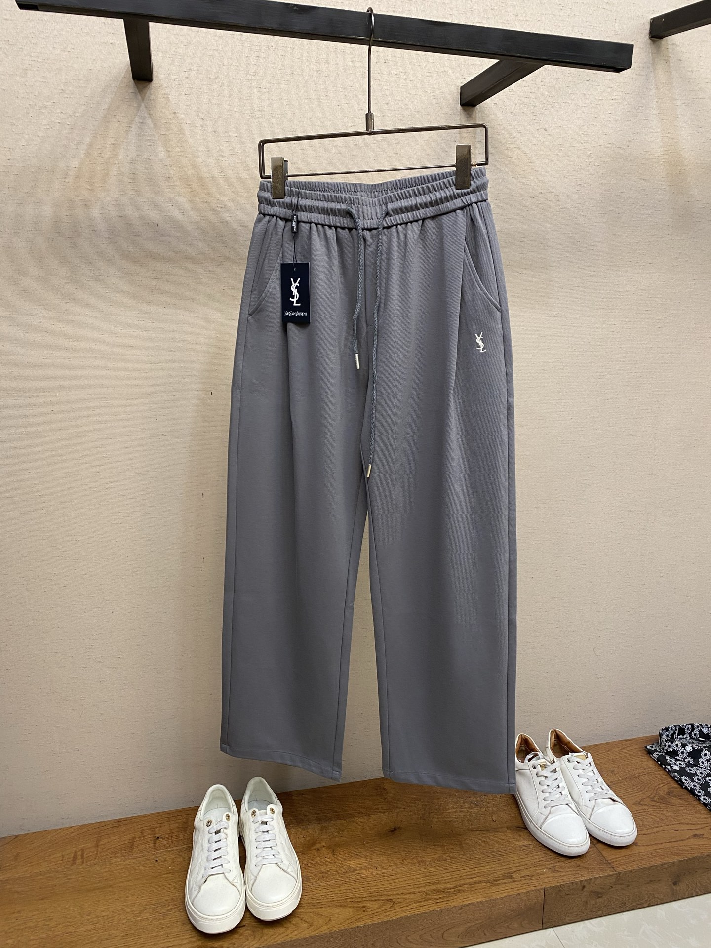 Saint Laurent Gray Drawstring Pants