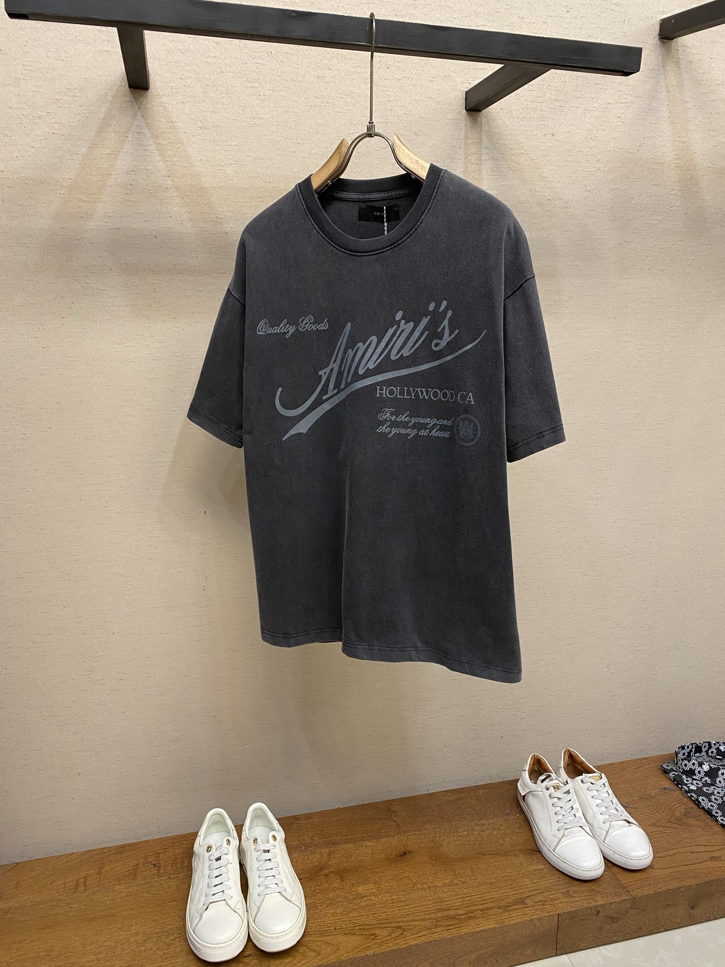 Amiri Gray Script Graphic T-Shirt