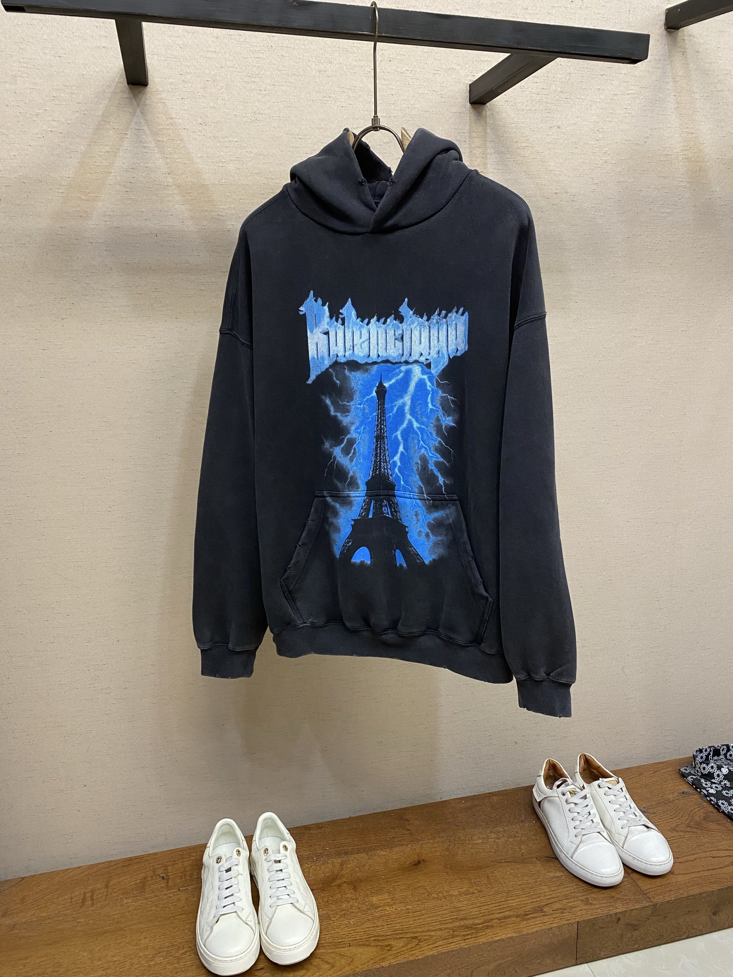 Balenciaga Black Tower Graphic Hoodie